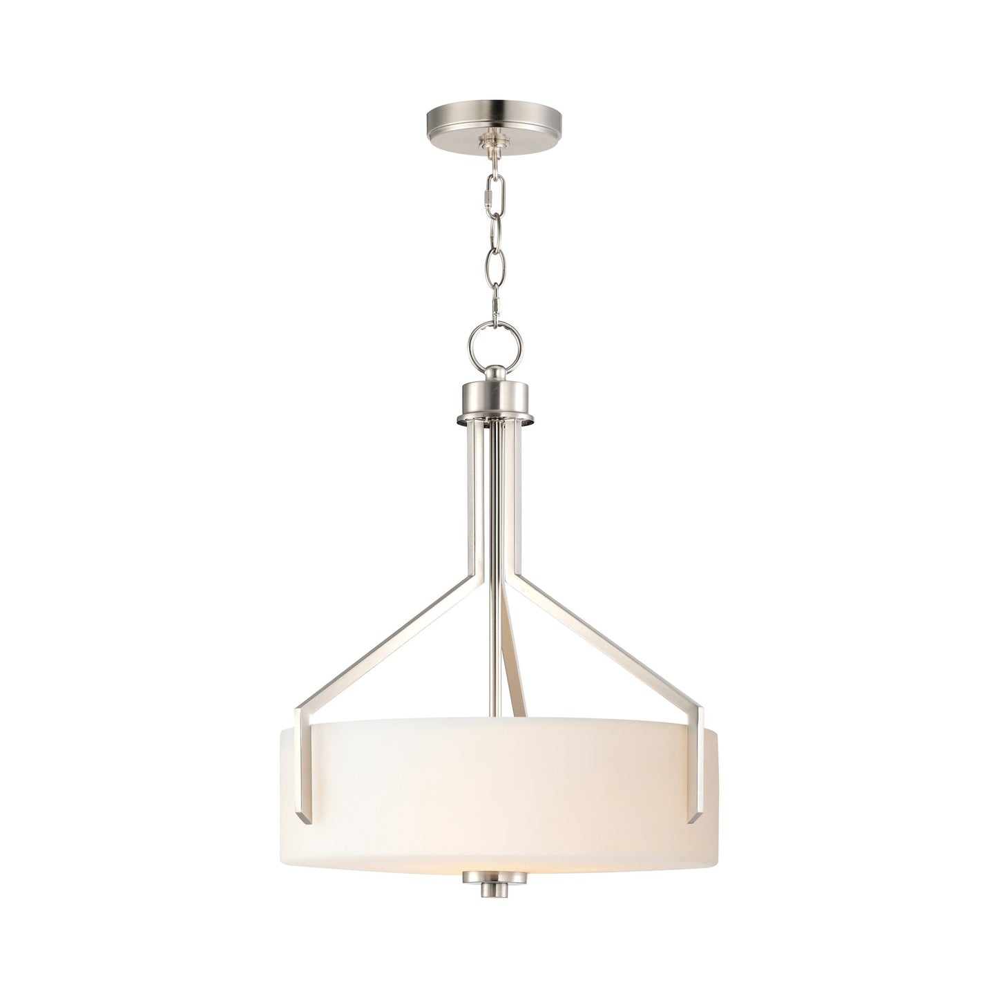 Dart Pendant Light in Satin Nickel.