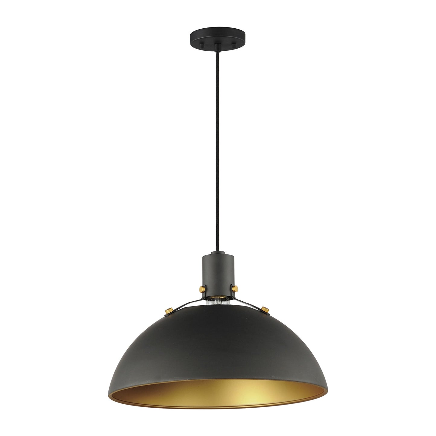 Dawn Pendant Light in Antique Brass/Black (Large).