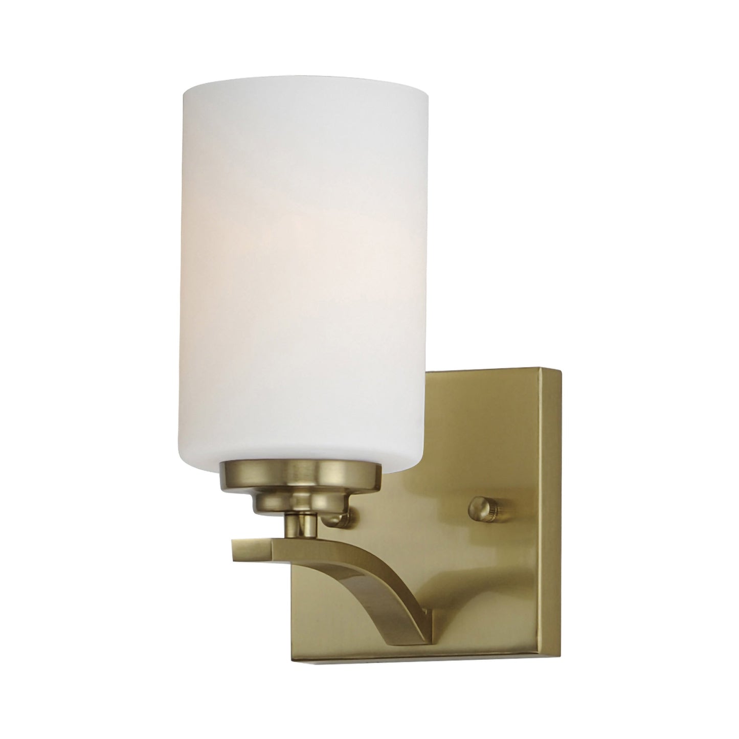 Deven Wall Light in Satin Brass.