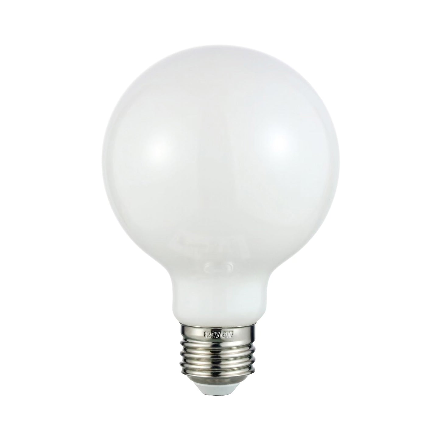 Dimmable G25 120V E26 Medium Base LED Bulb (3000K/Frosted Glass).
