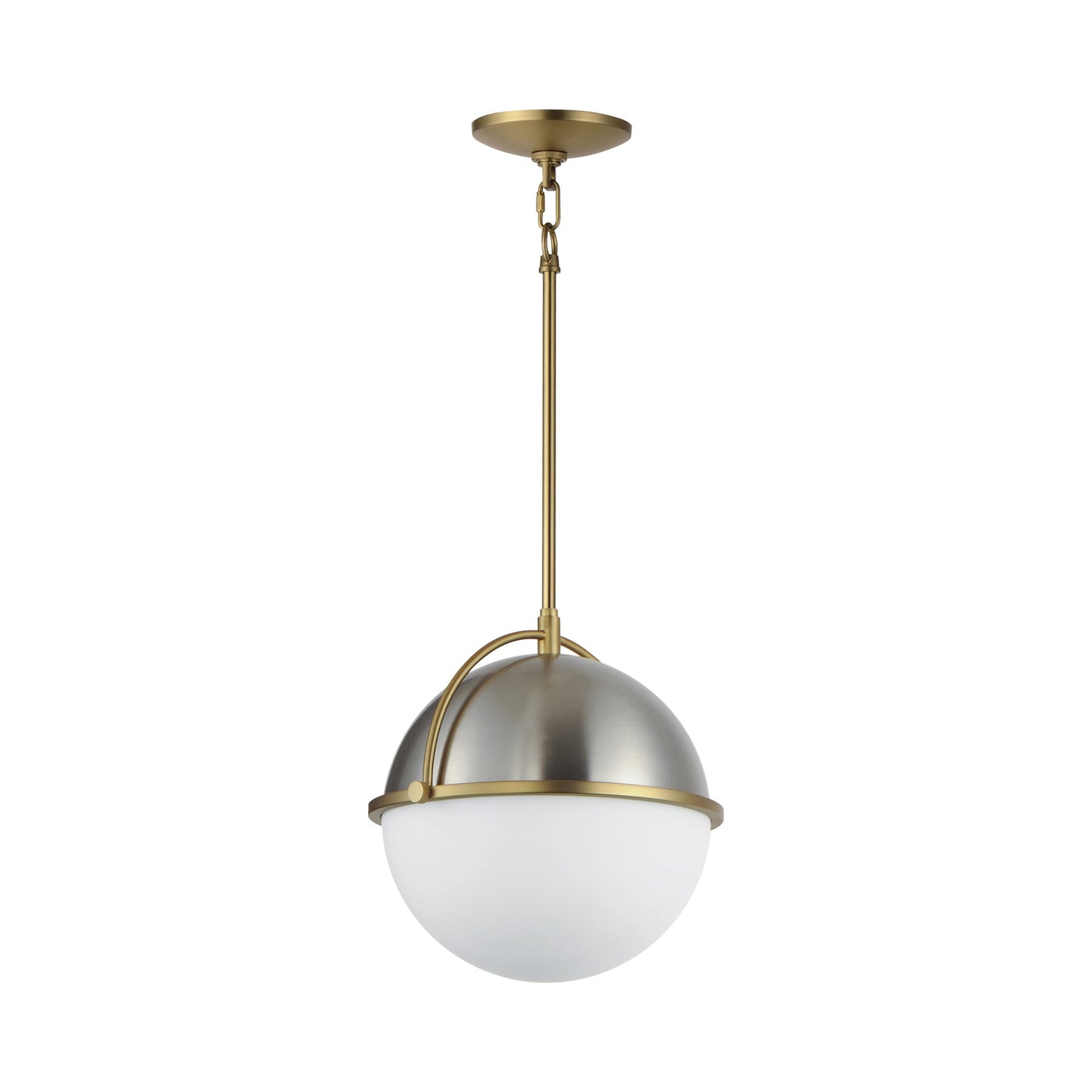 Duke Pendant Light in Satin Nickel/Satin Brass (11.5-Inch).