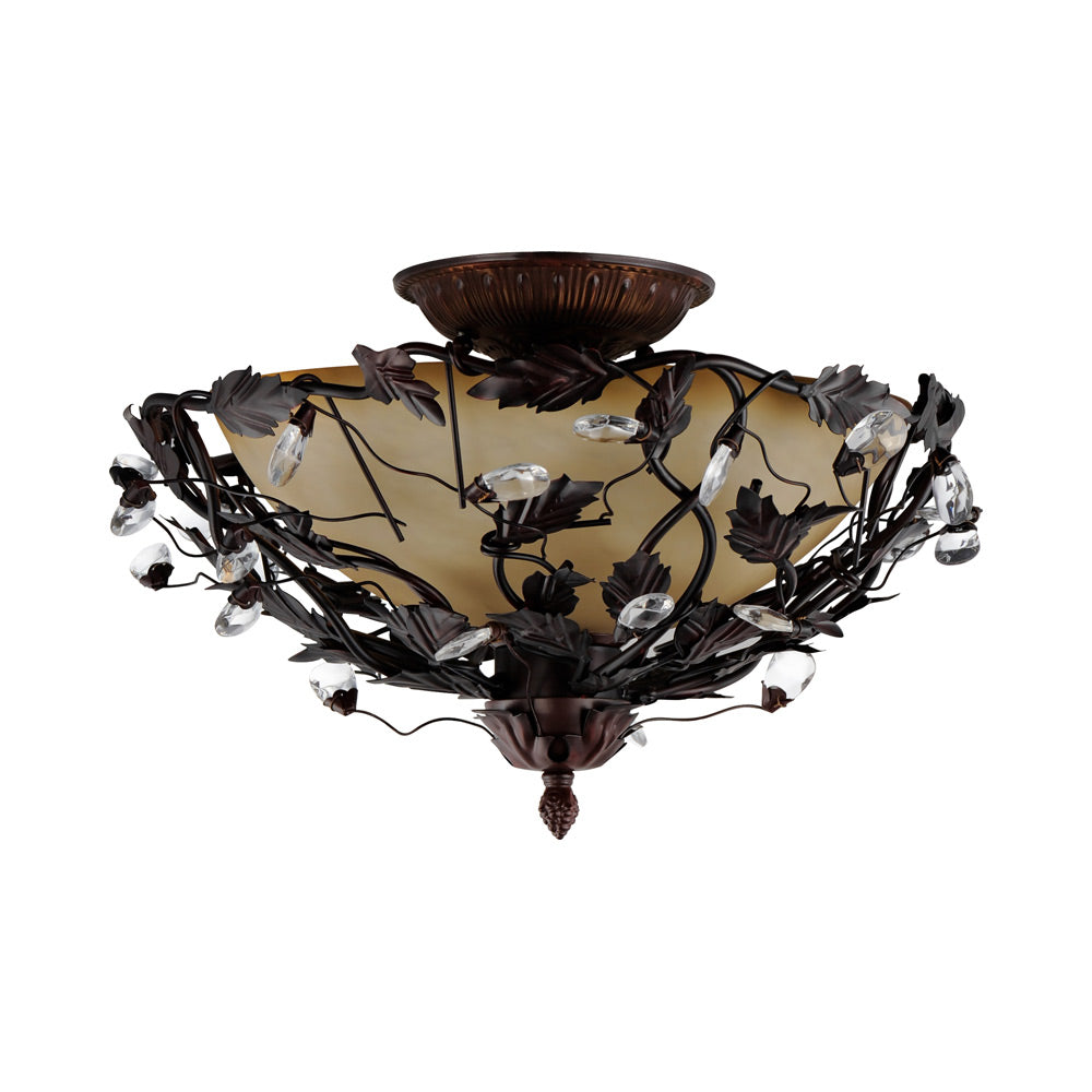 Elegante Semi Flush Mount Ceiling Light in Oil Rubbed Bronze.