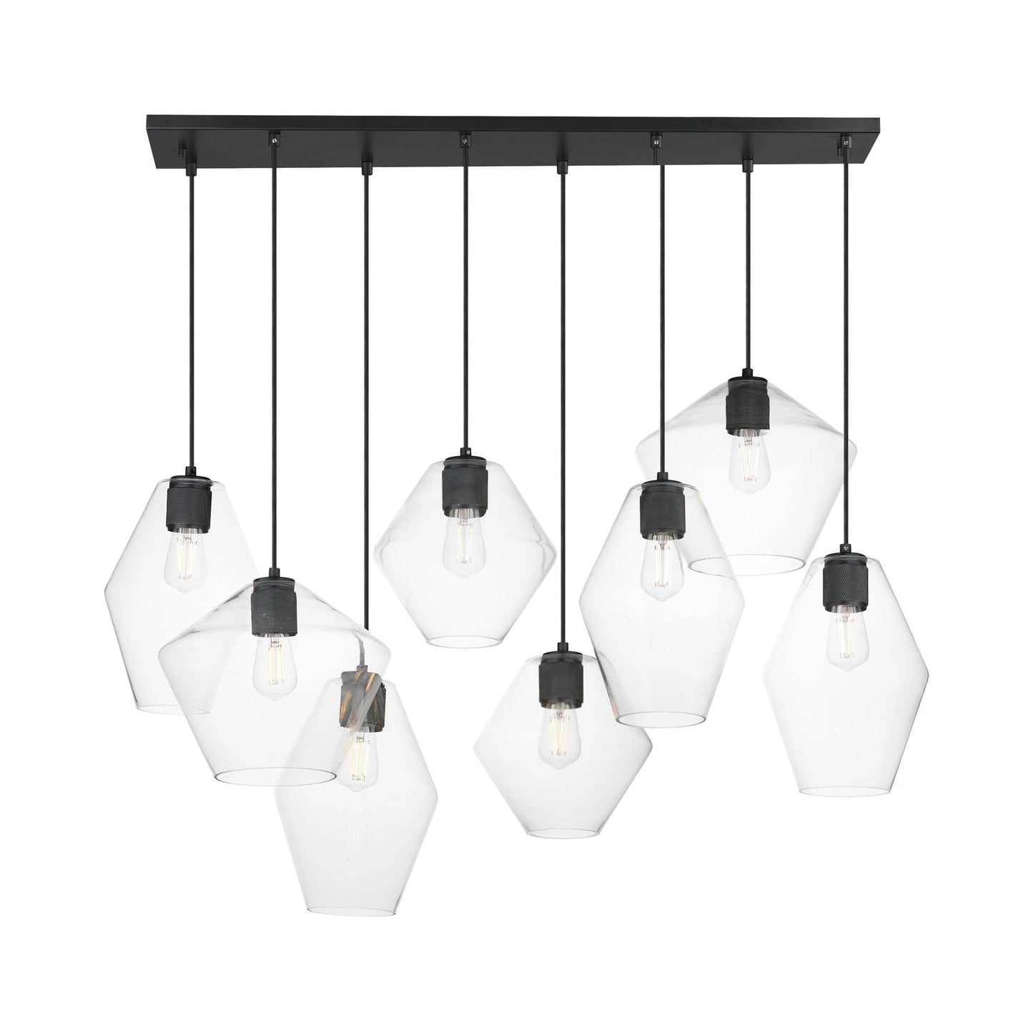 Geode Linear Pendant Light in Black.