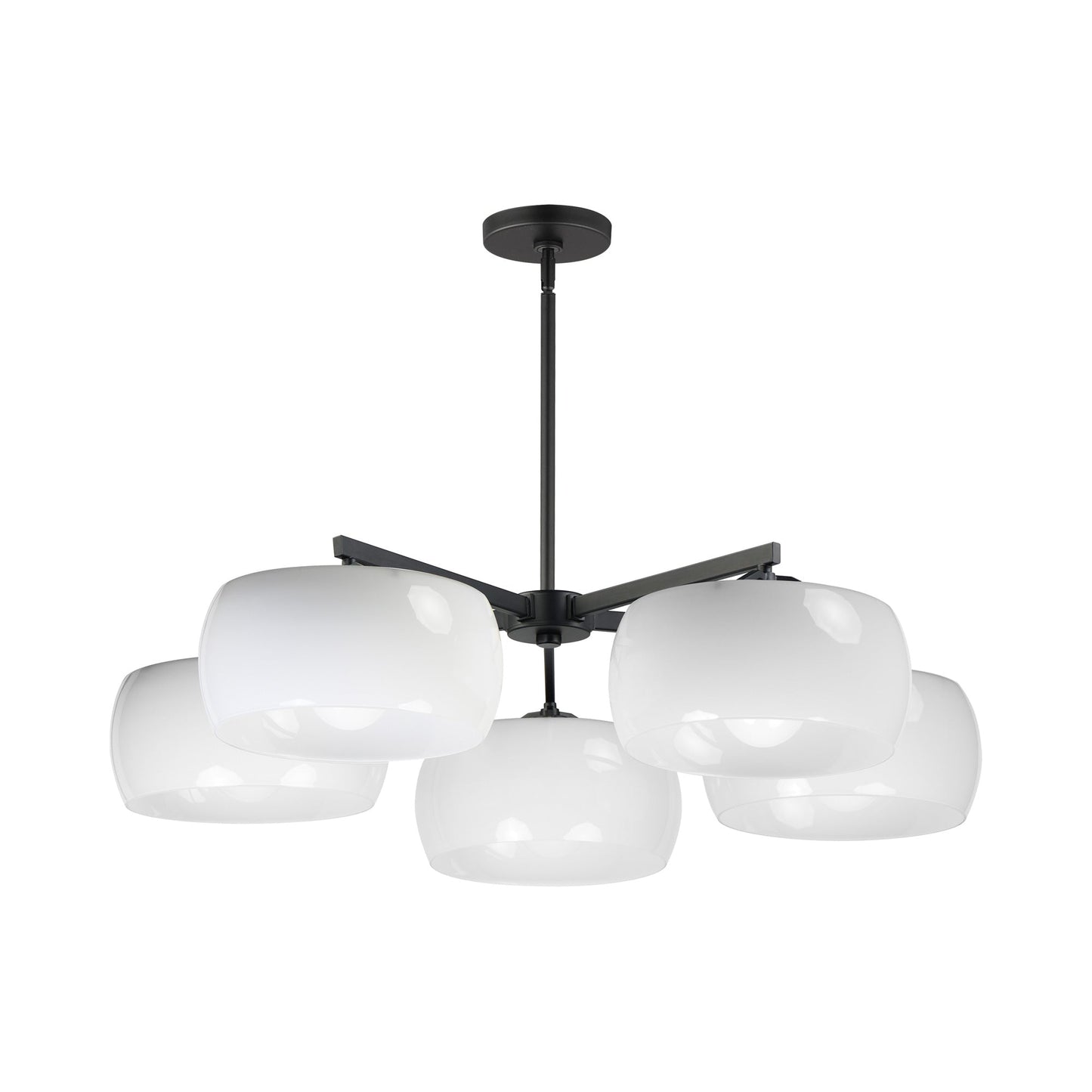 Glazed Chandelier in Black (5-Light).