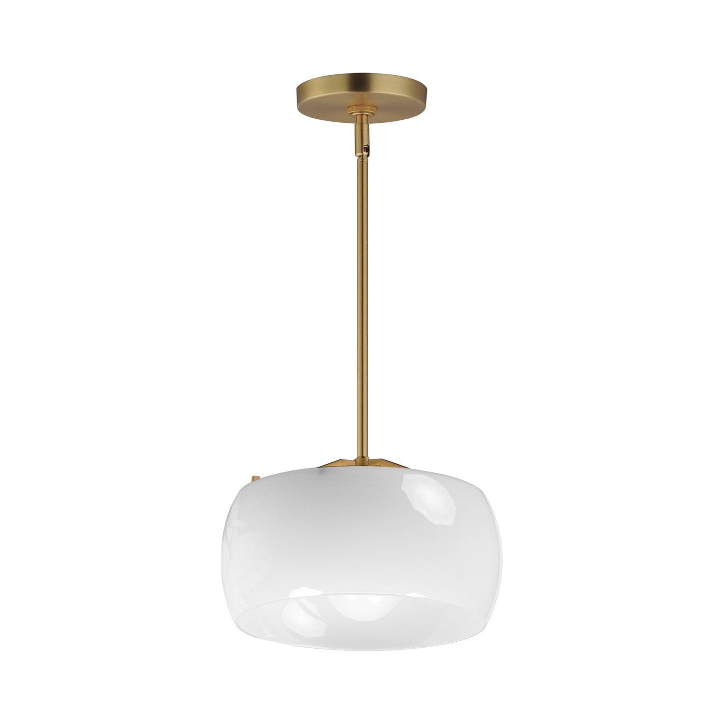Glazed Pendant Light in Natural Aged Brass.