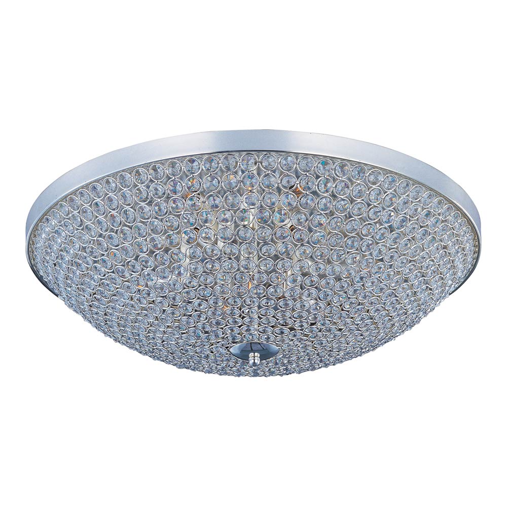 Glimmer Flush Mount Ceiling Light in Plated Silver (6-Light).