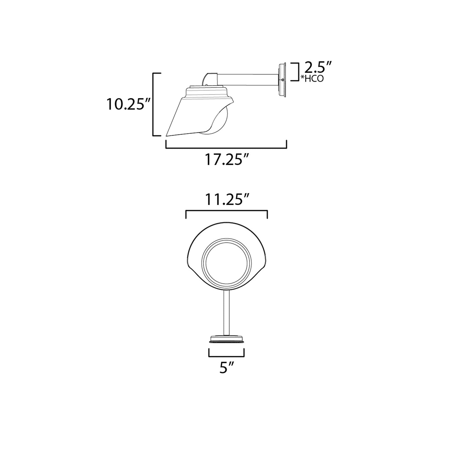 Habit Outdoor Wall Light - line drawing.