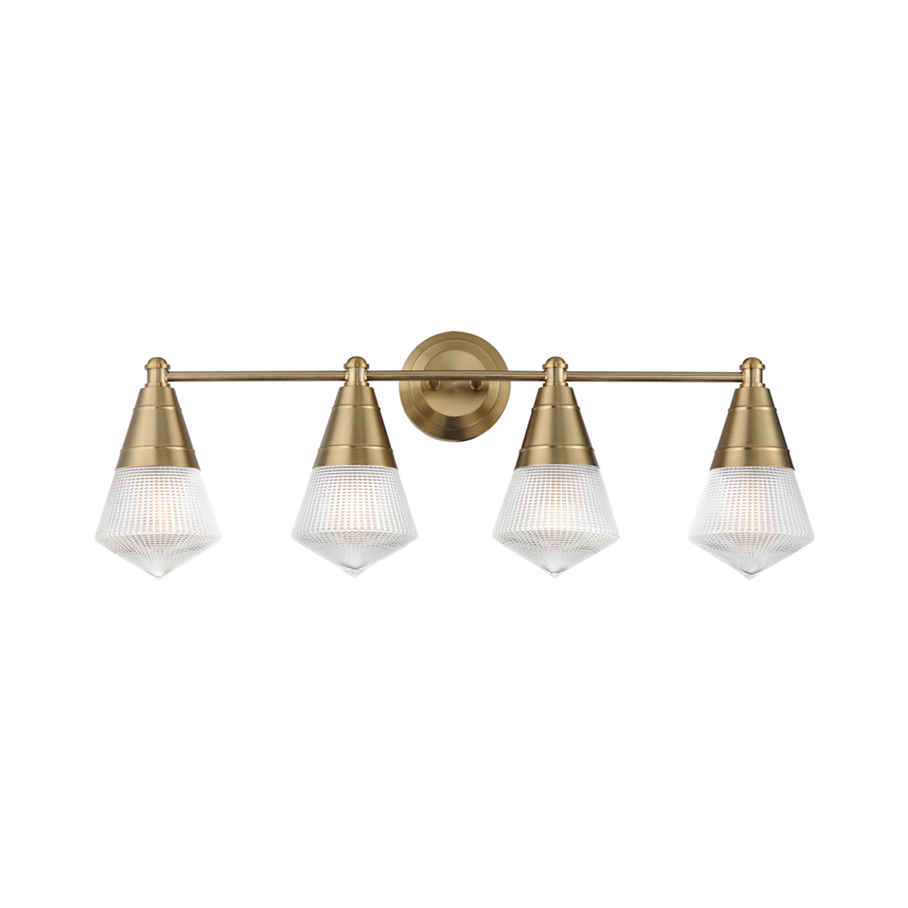 Hargreaves Bath Vanity Light in Natural Aged Brass (4-Light).