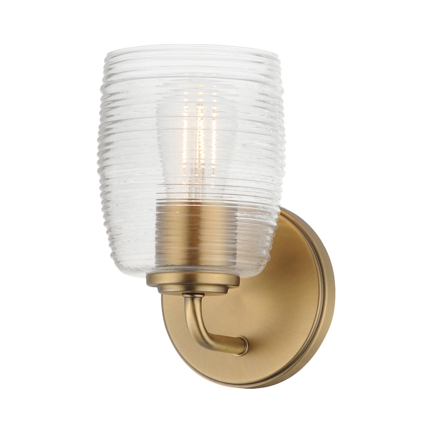 Honey Bath Wall Light in Natural Aged Brass.
