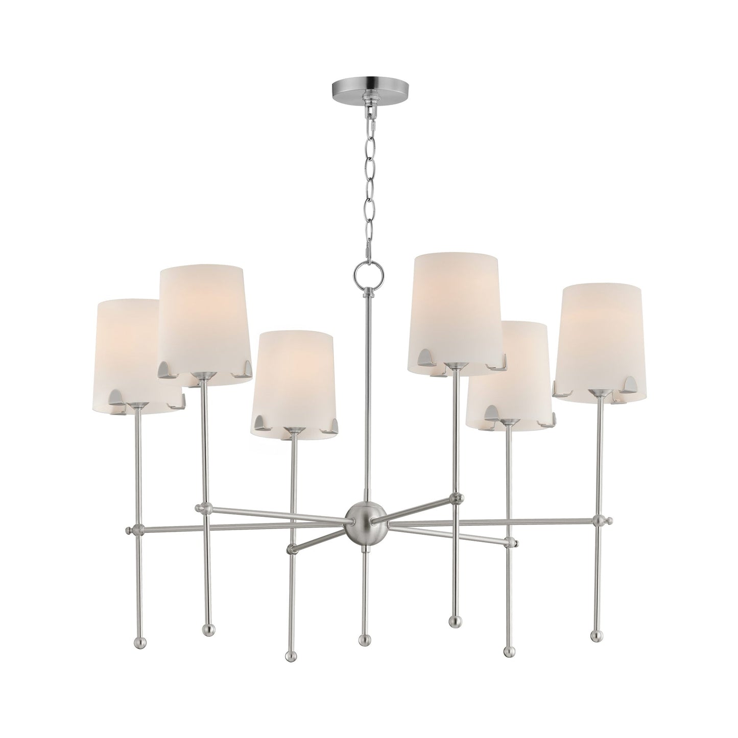 Huntington Chandelier in Satin Nickel (6-Light).