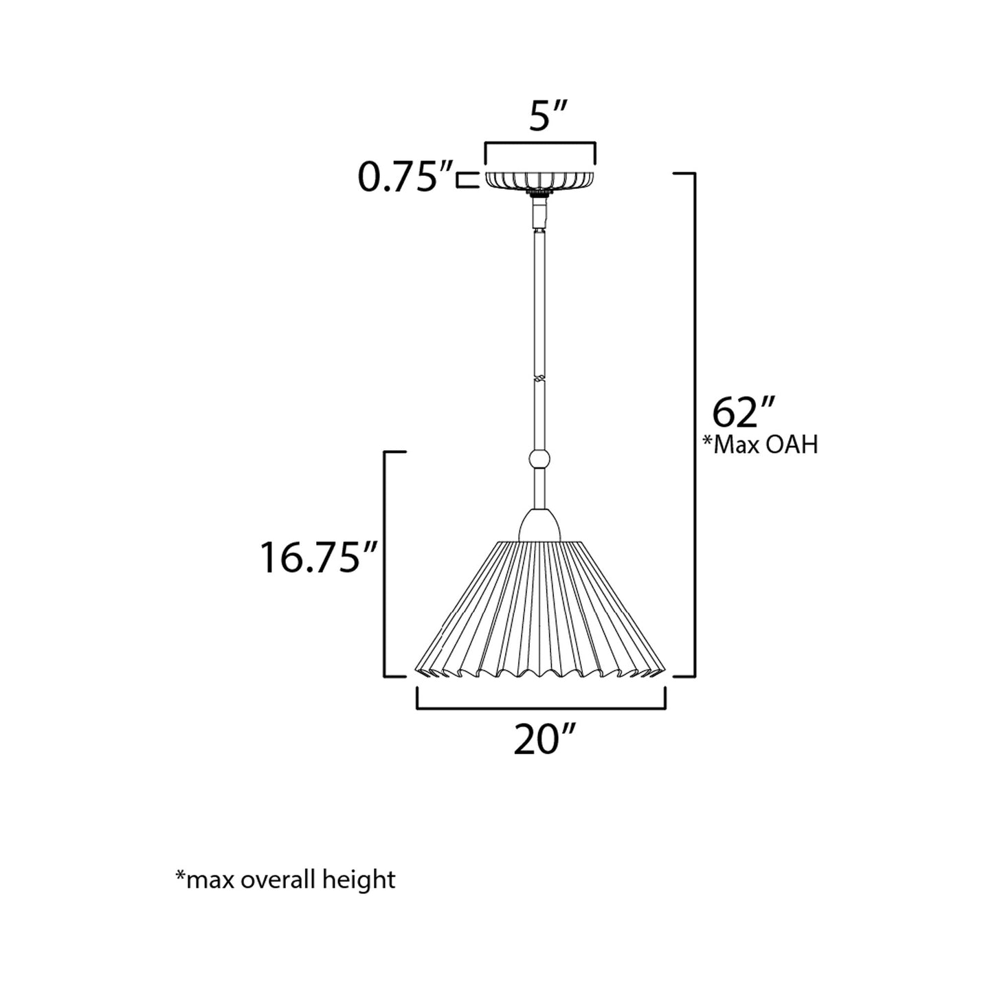 Kismet Pendant Light - line drawing.