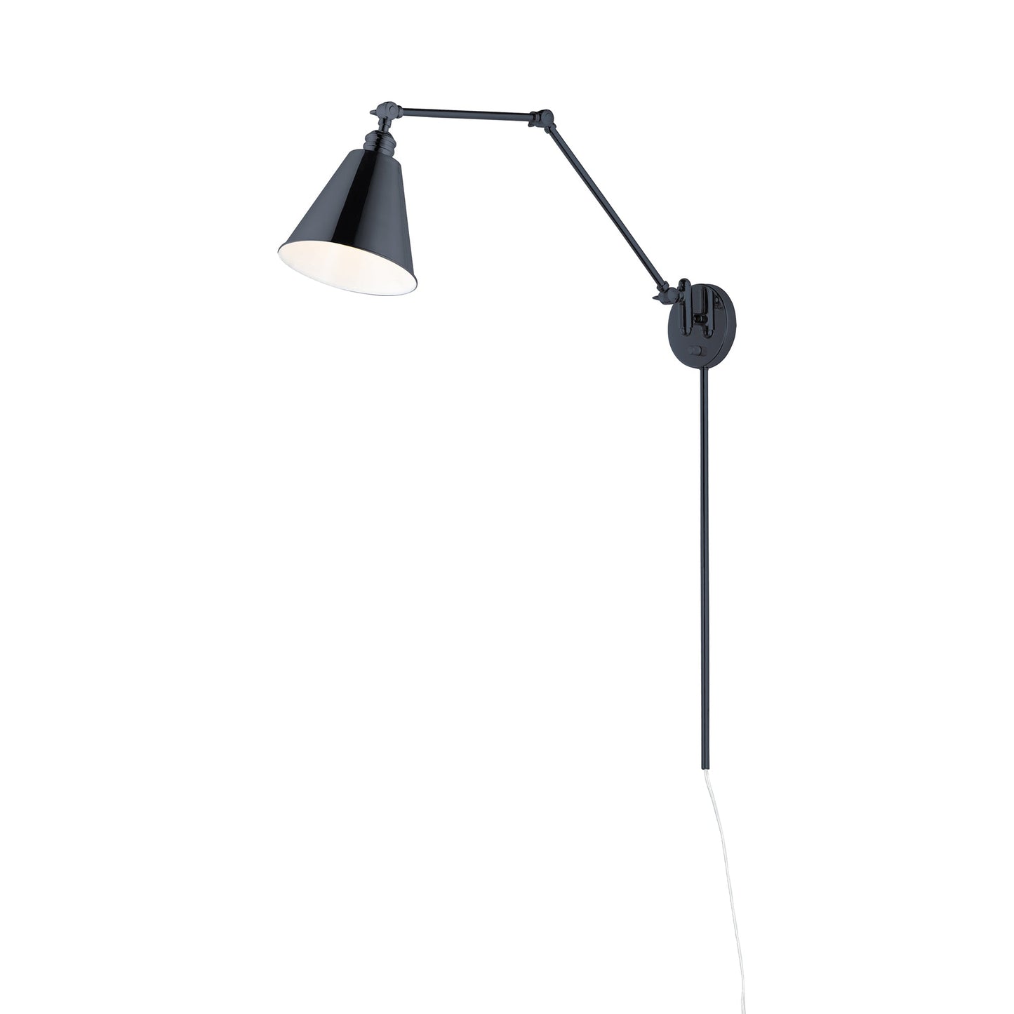Library Wall Light in Black (Double Arm).