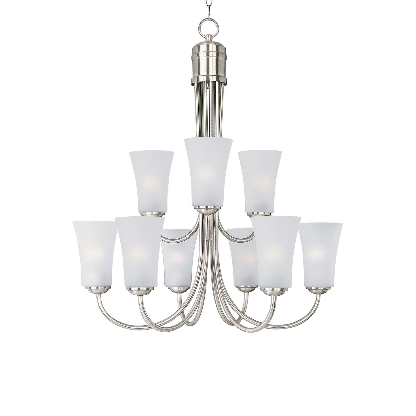 Logan Chandelier in Satin Nickel (9-Light).