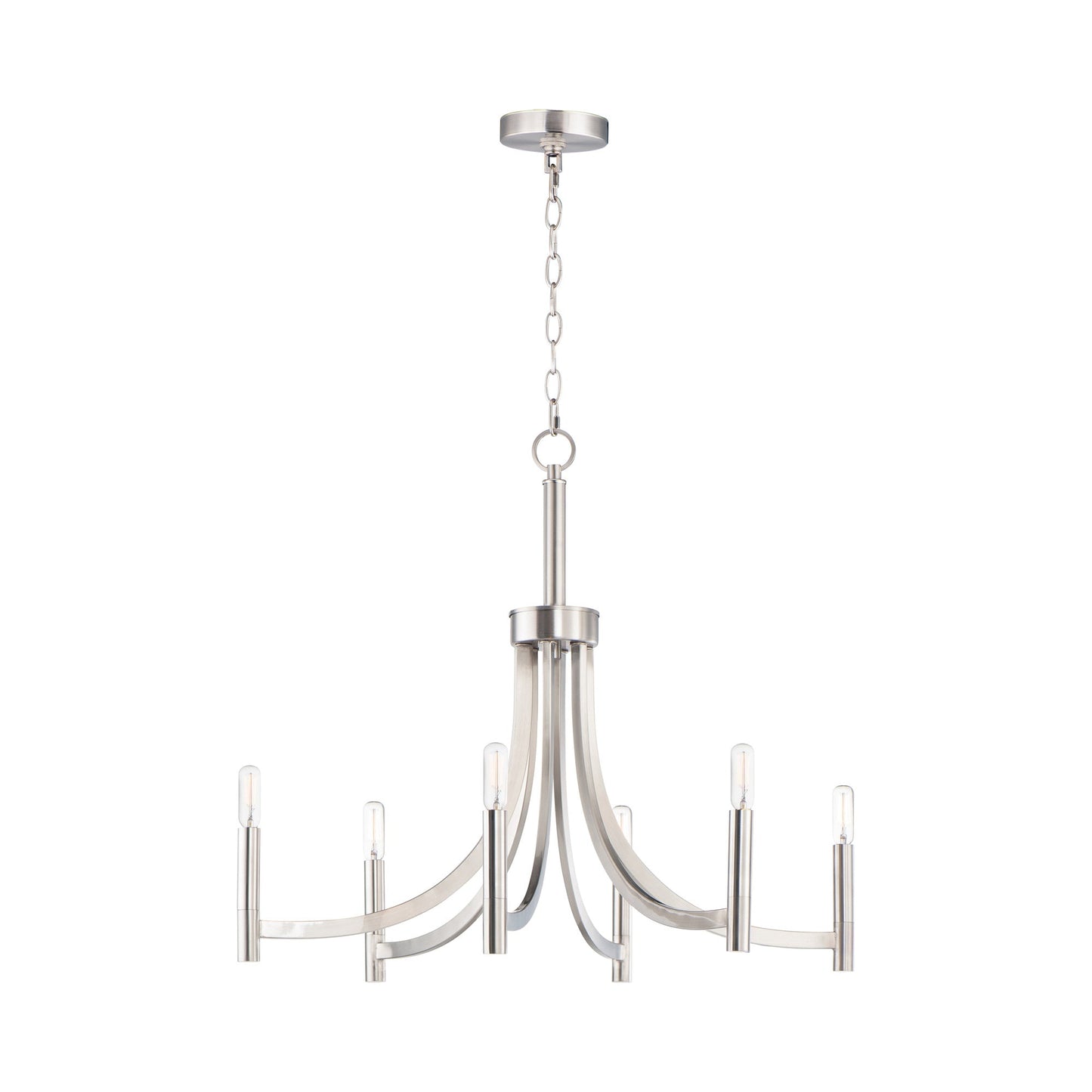 Lyndon Chandelier in Satin Nickel (6-Light).