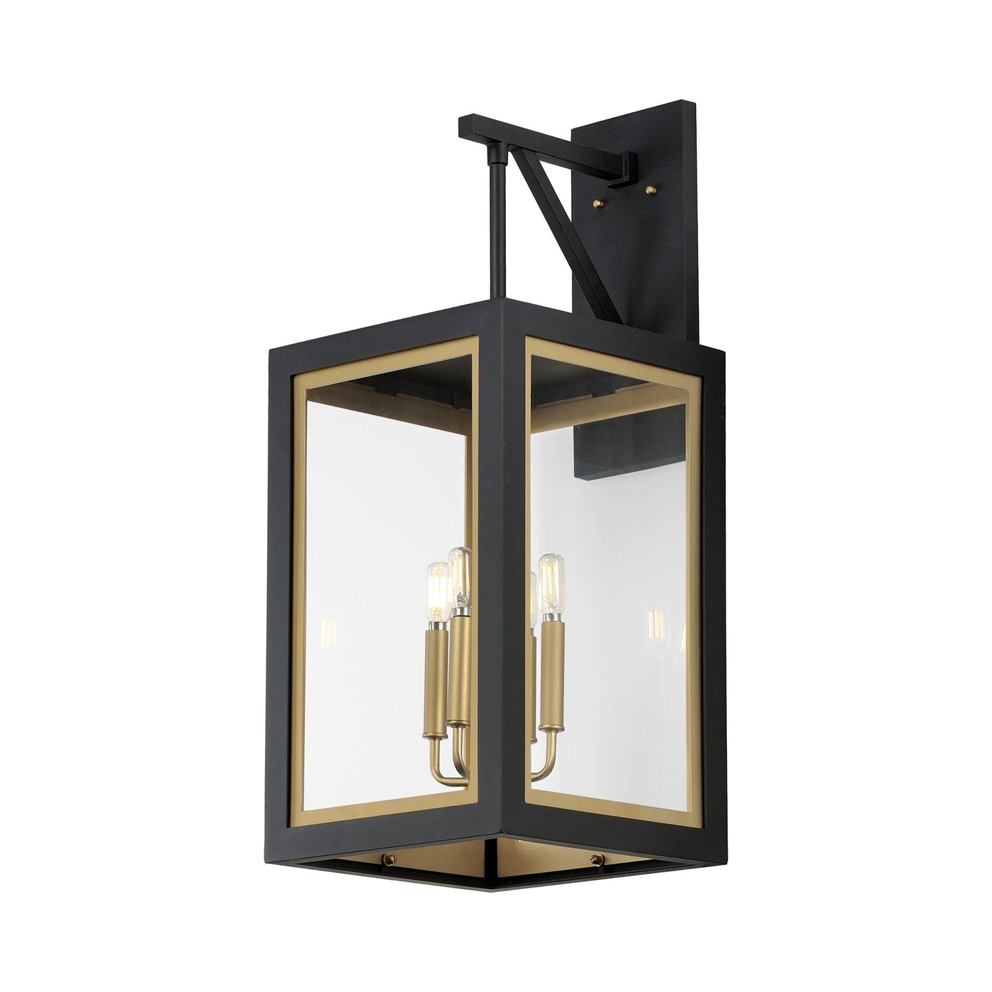 Neoclass Outdoor Wall Light in Black/Gold (X-Large).