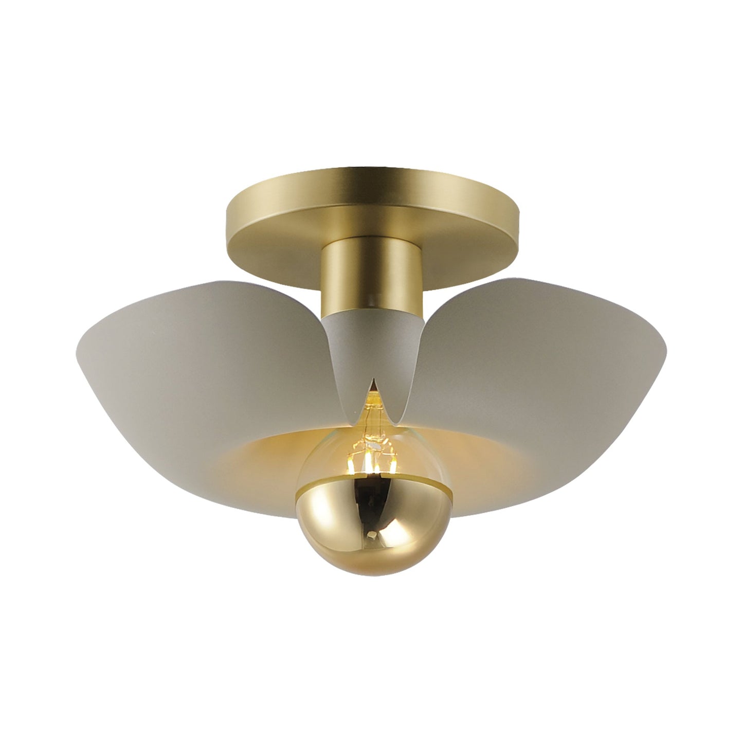 Poppy Flush Mount Ceiling Light in Silver Gold/Satin Brass (11.75-Inch).