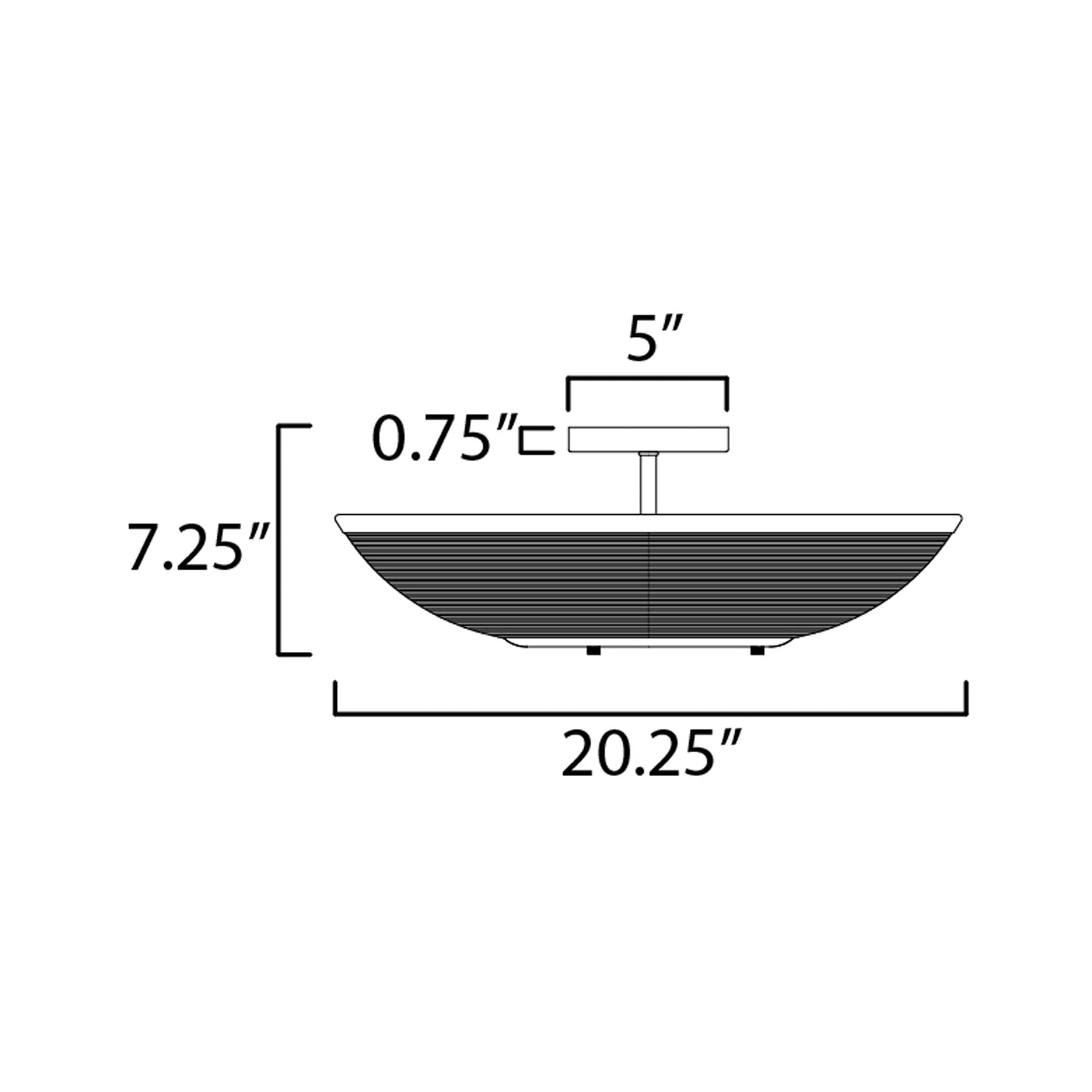 Rattan Ceiling / Wall Light - line drawing.