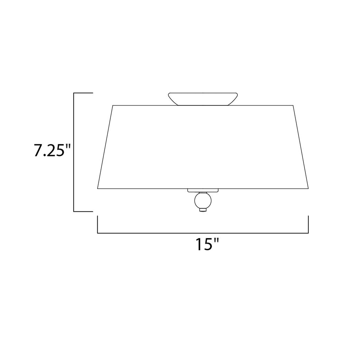Rondo Flush Mount Ceiling Light - line drawing.