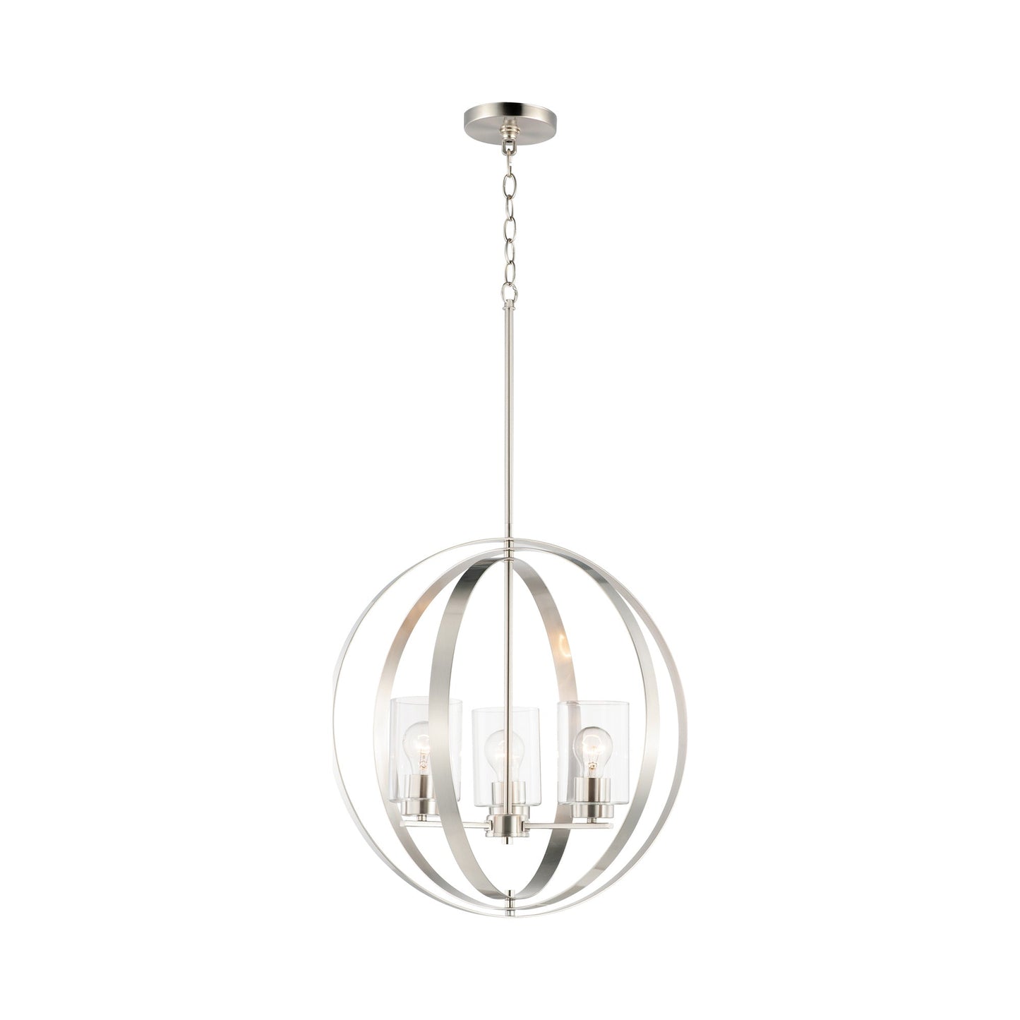 Sentinel Globe Pendant Light in Satin Nickel.