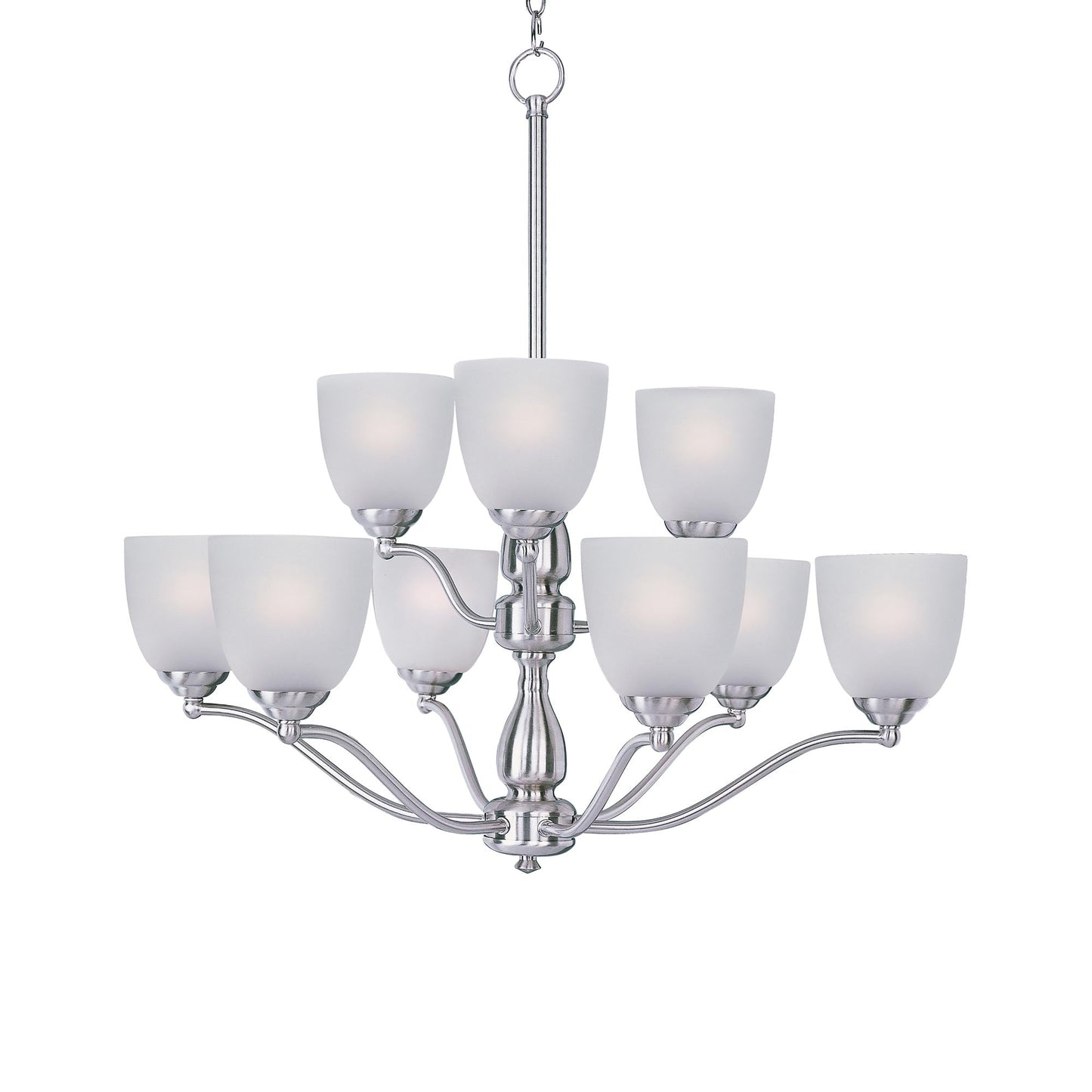 Stefan Chandelier in Satin Nickel (9-Light).
