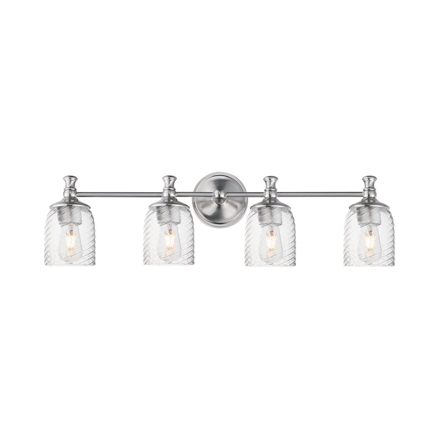 Swirl Bath Vanity Light in Satin Nickel (4-Light).