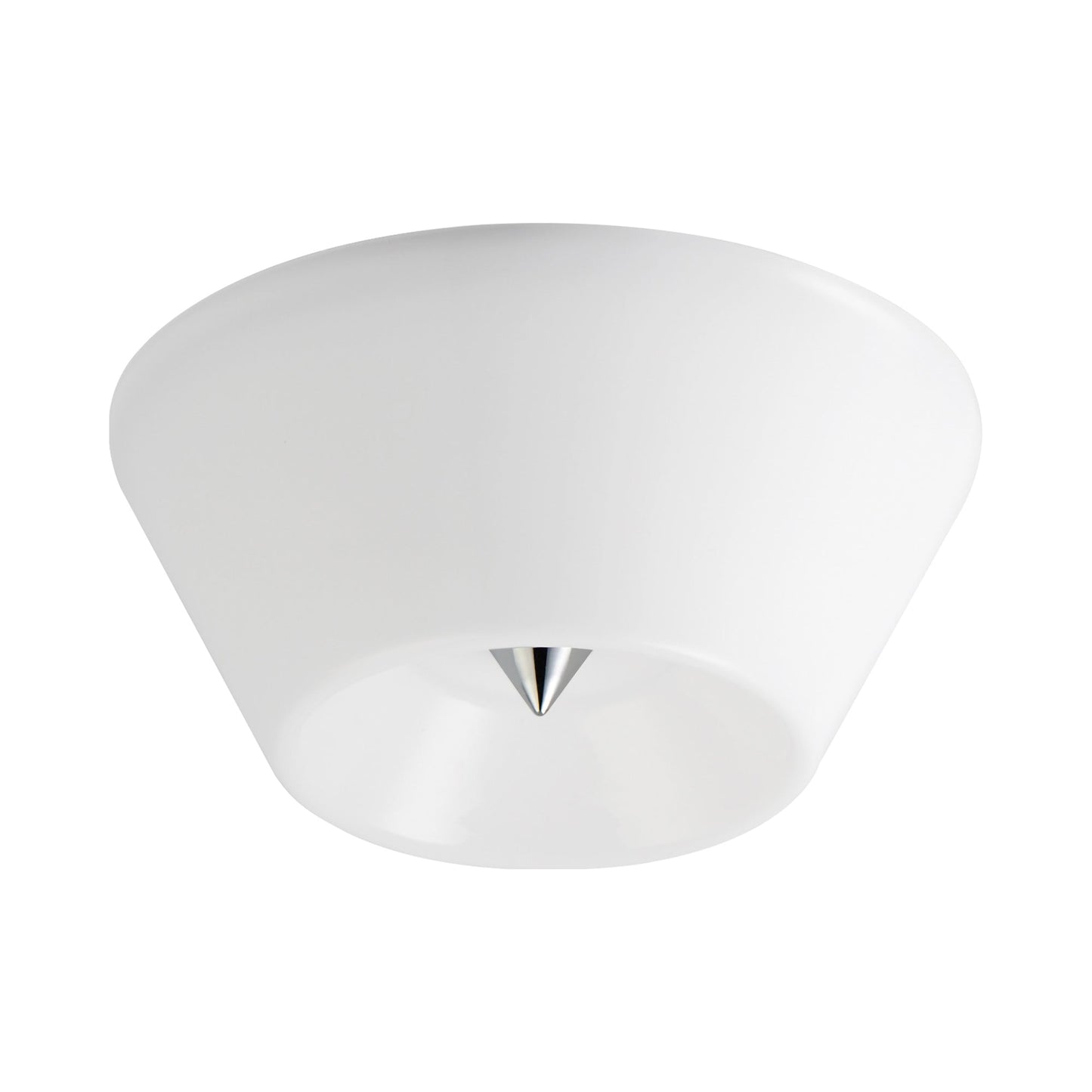 Tack LED Flush Mount Ceiling Light in Polished Nickel/White.