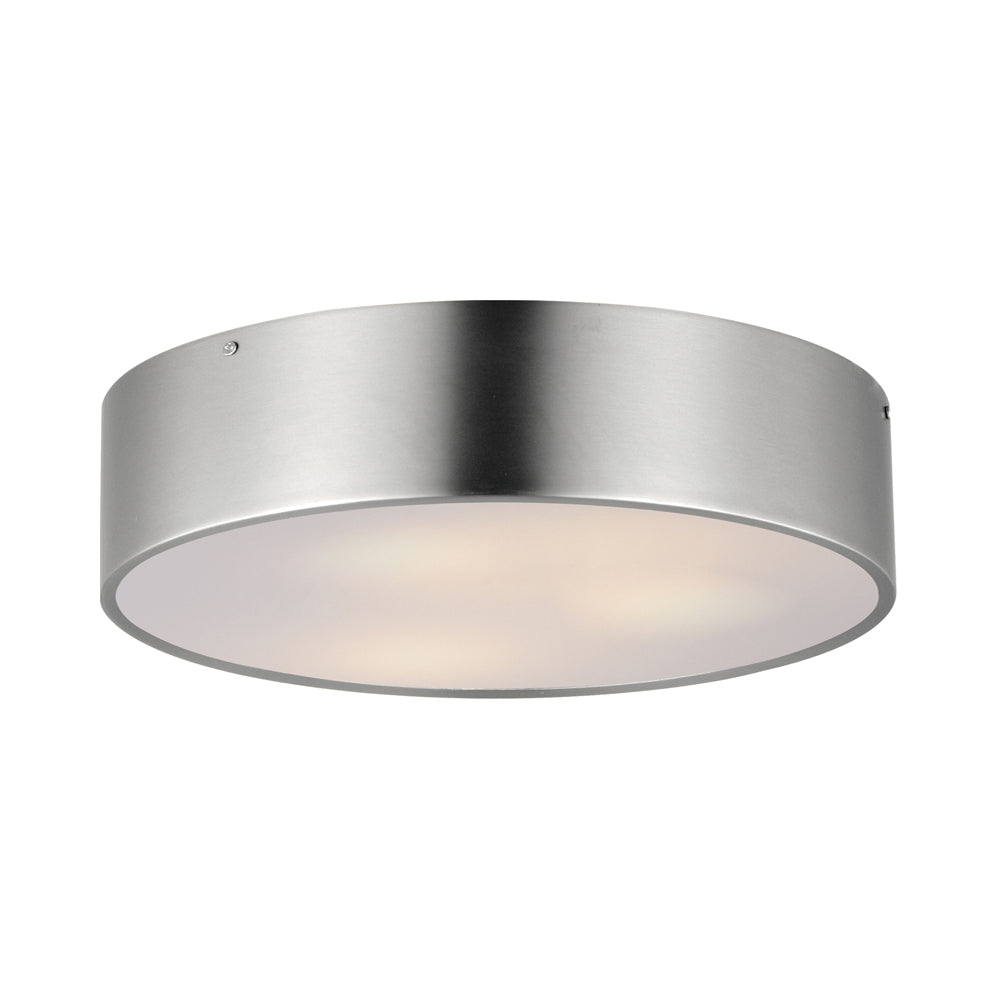 Tommy Flush Mount Ceiling Light in Satin Nickel (16-Inch).