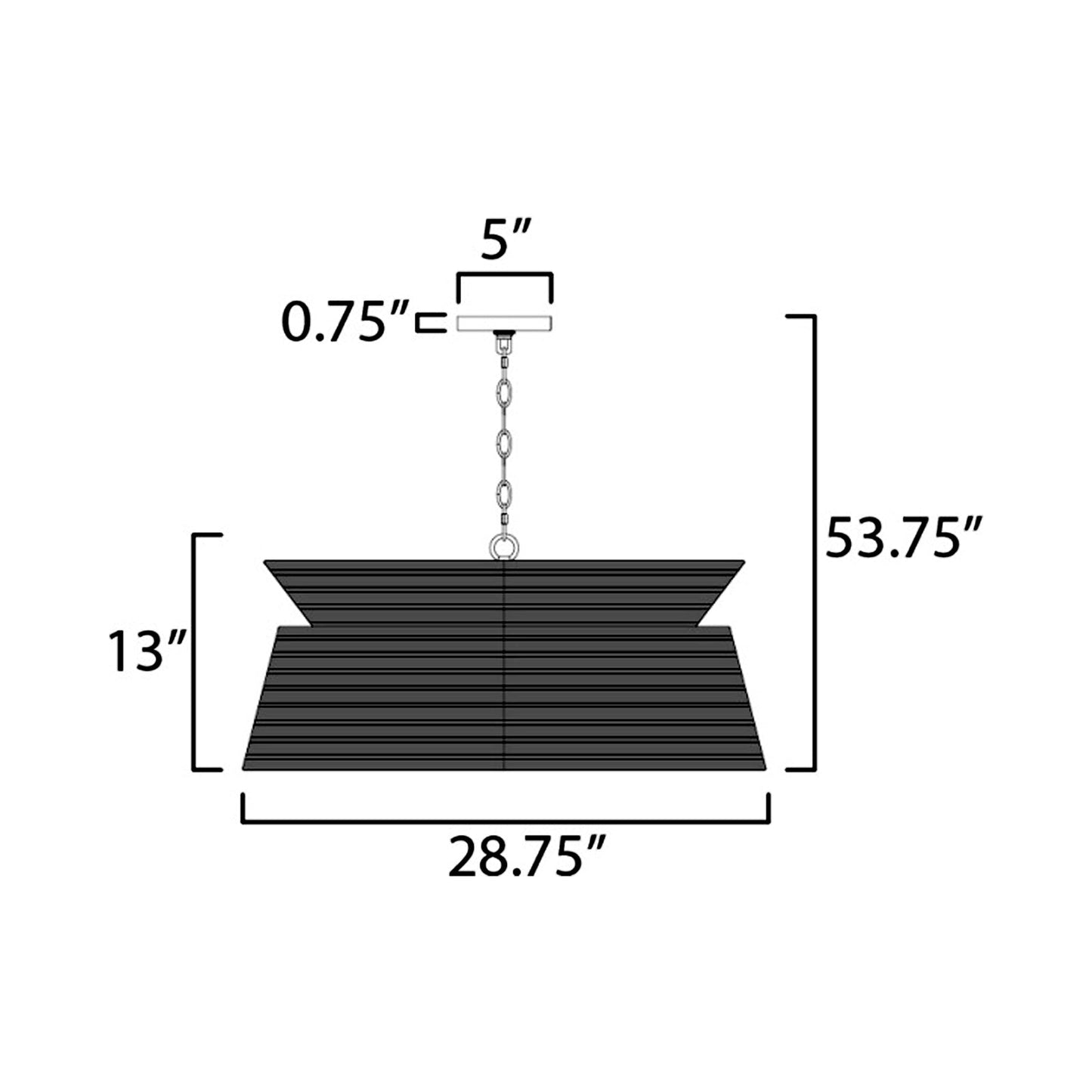 Tulum Chandelier - line drawing.