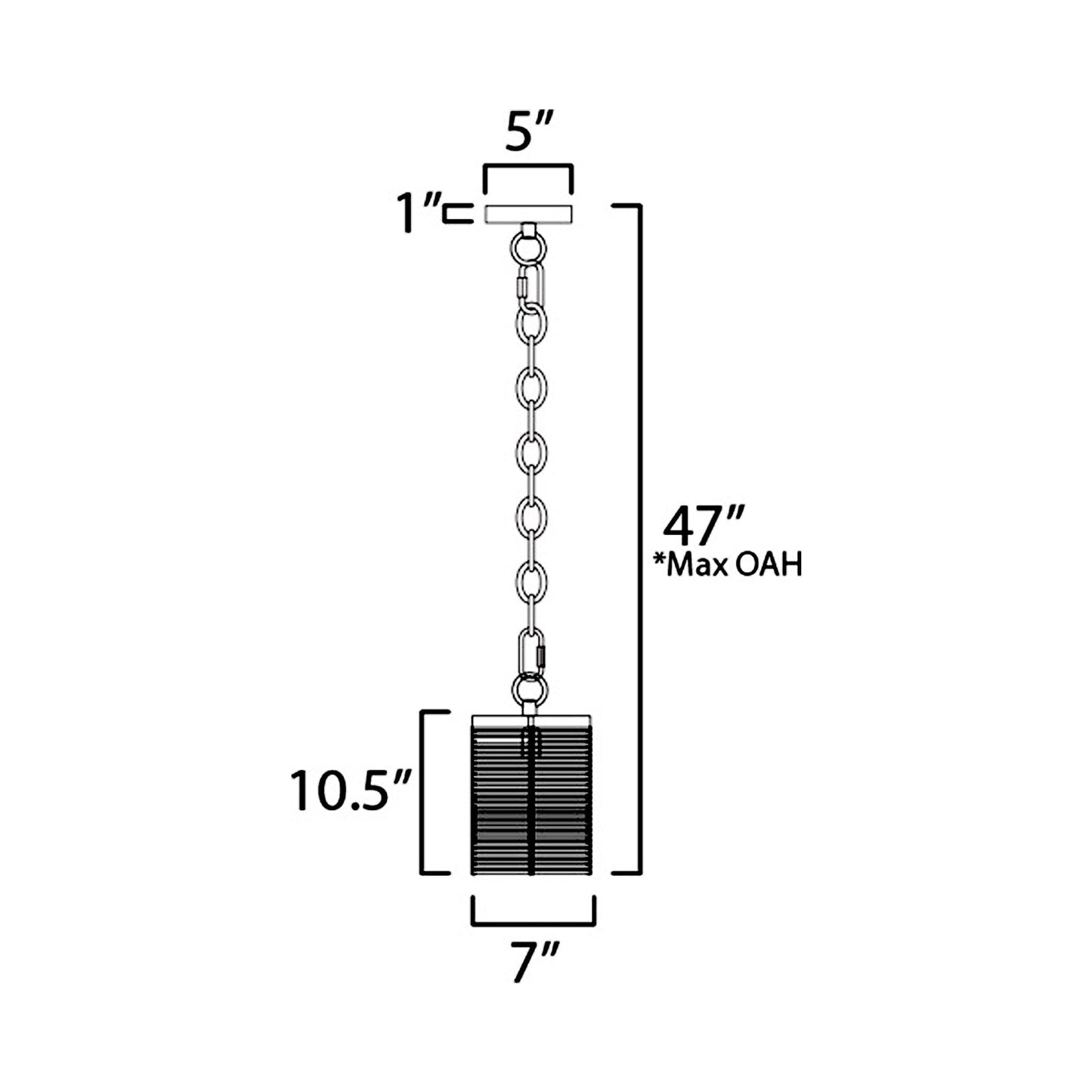 Vannerie Mini Pendant Light - line drawing.