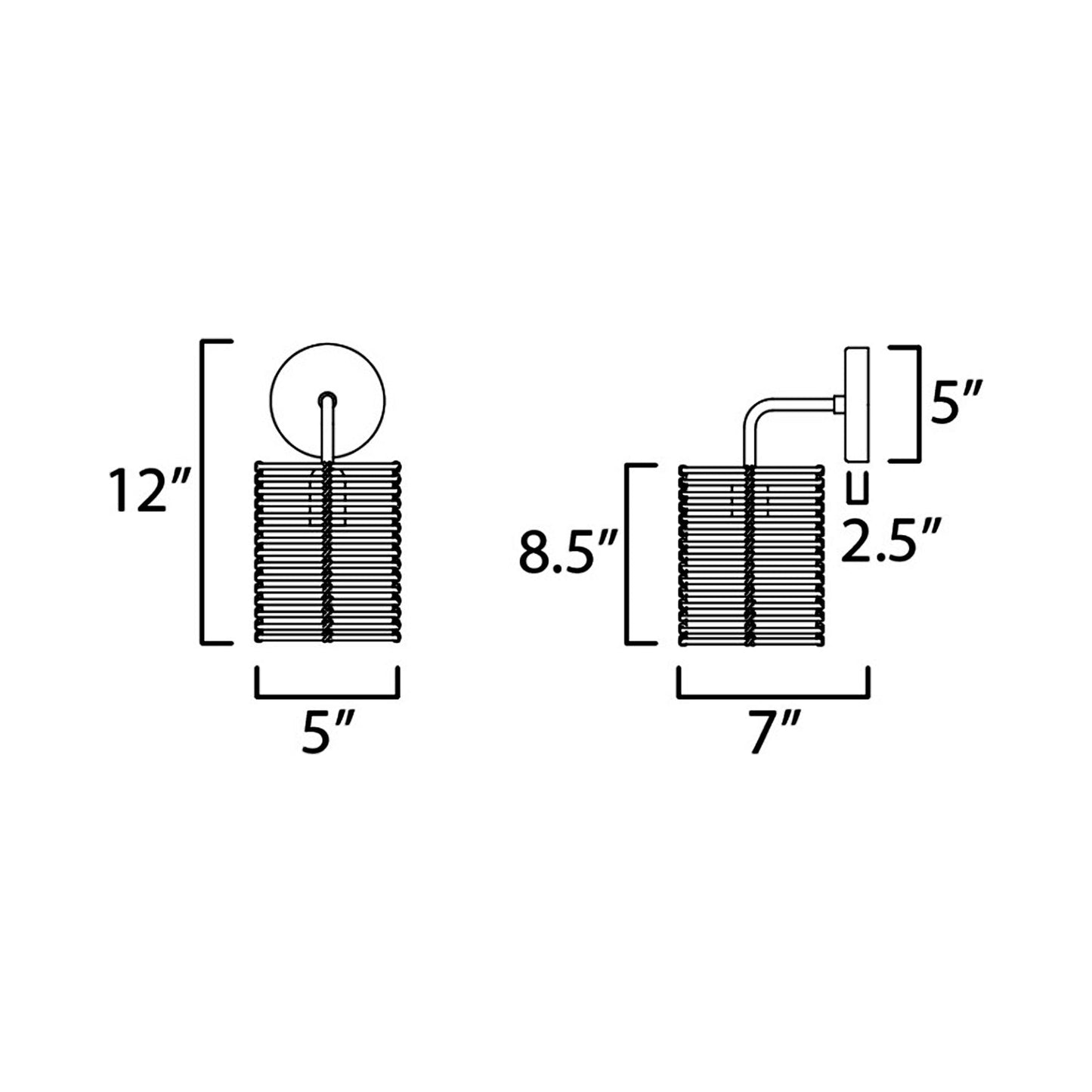 Vannerie Wall Light - line drawing.