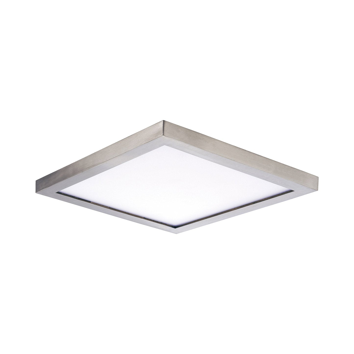 Wafer Outdoor LED Flush Mount Ceiling Light in Satin Nickel (9-Inch/Square).