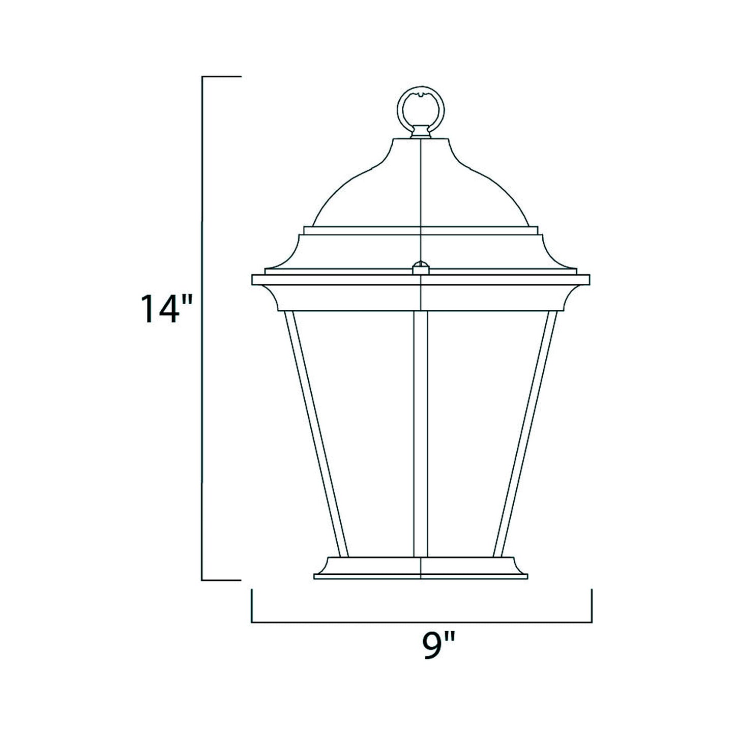 Westlake Outdoor Pendant Light - line drawing.