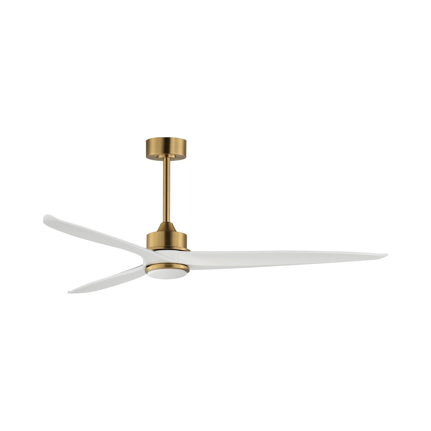 Woodwind LED Ceiling Fan in Natural Aged Brass (80-Inch).