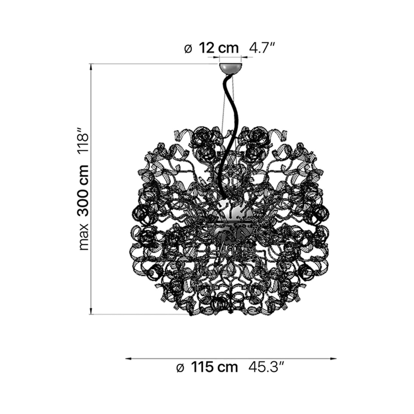 Astro Chandelier - line drawing.