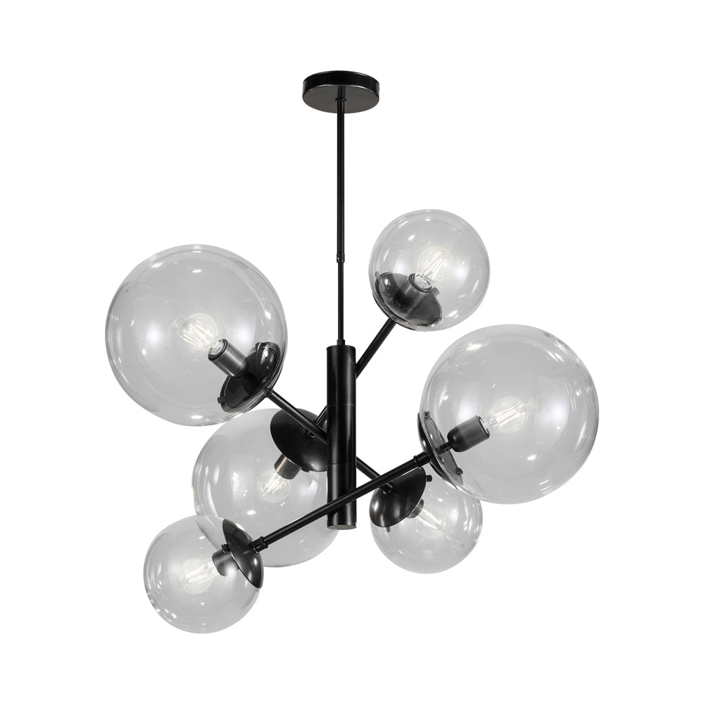 Global Multi Pendant Light in Black (6-Light).