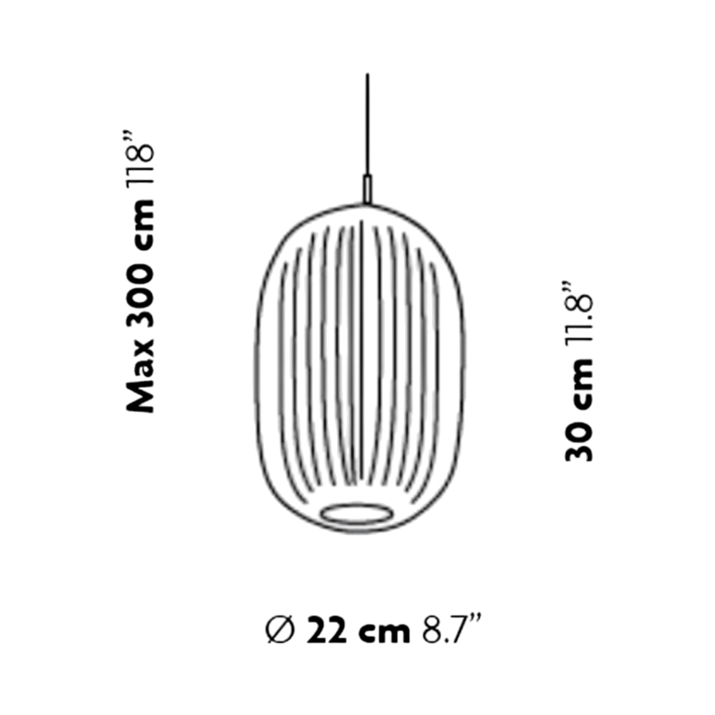 Nest 501 Pendant Light - line drawing.