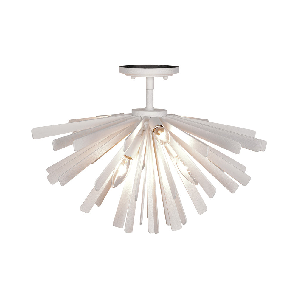 Confluence Semi Flush Mount Ceiling Light in Piastra White.