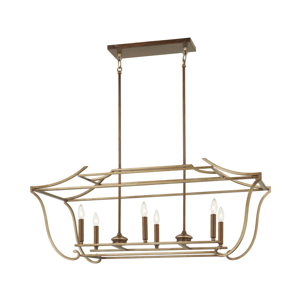 Magnolia Manor Linear Pendant Light in Detail.