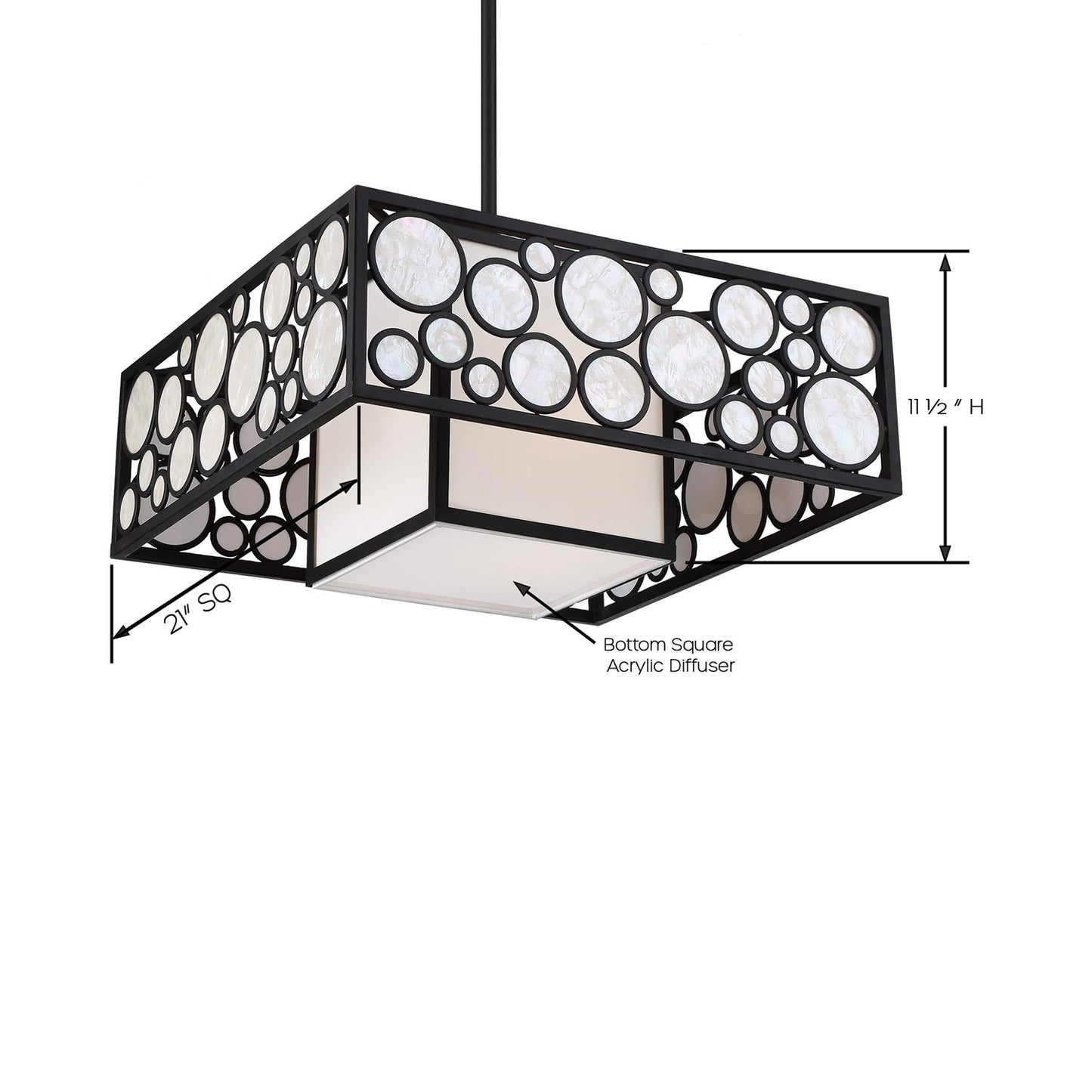 Mosaic N7753 Pendant Light - line drawing.