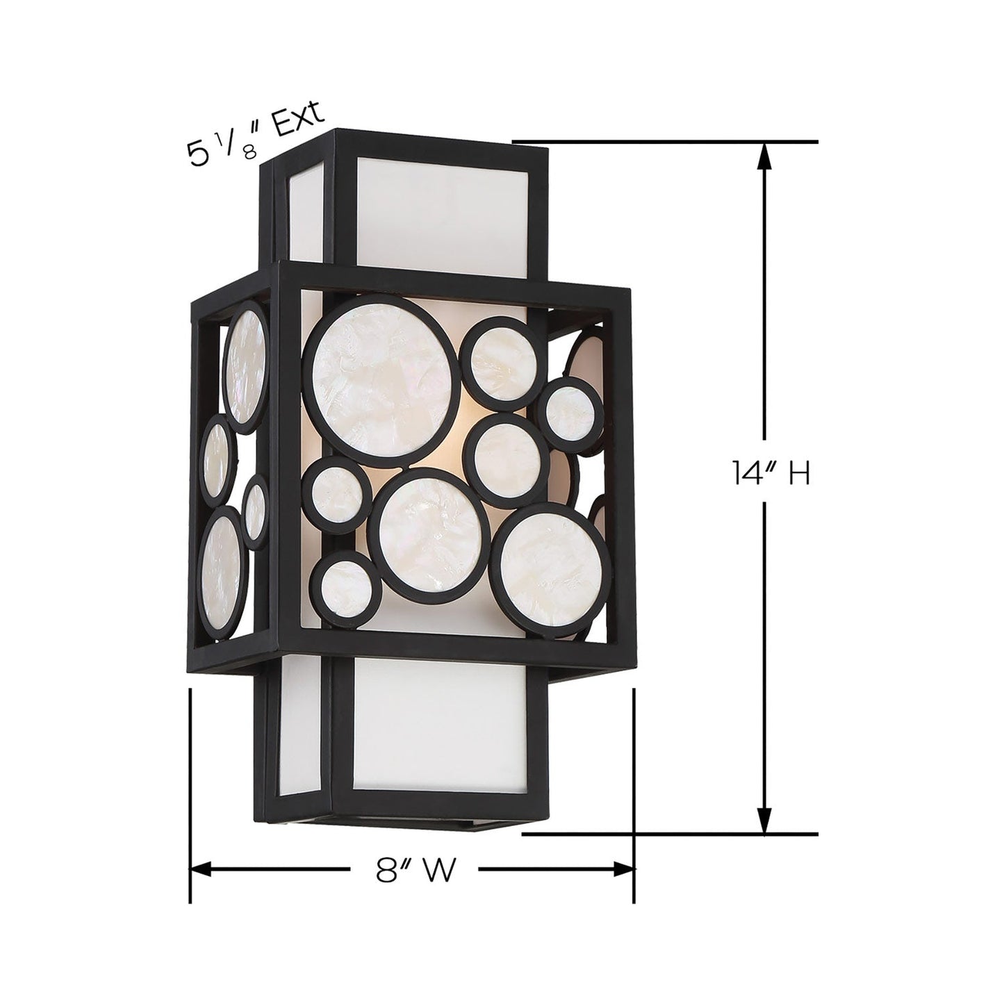 Mosaic Wall Light - line drawing.