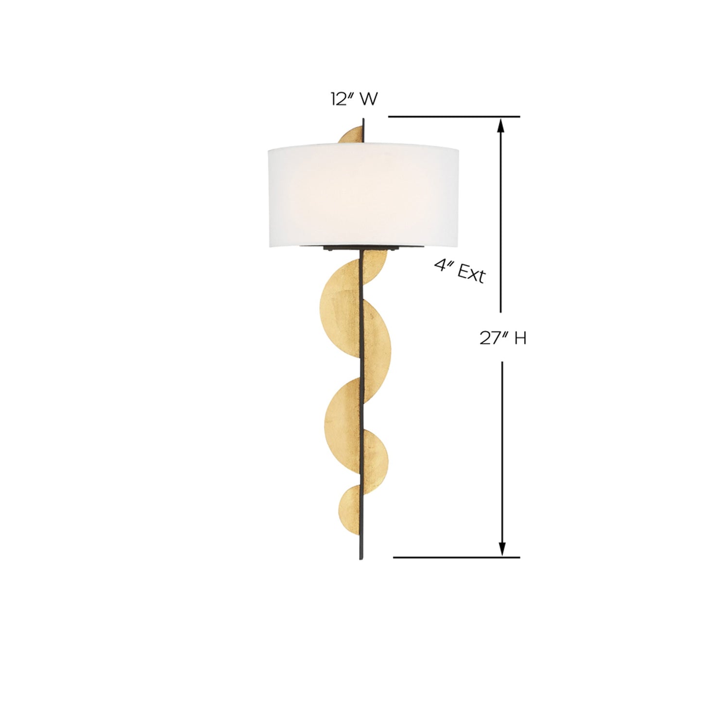 Navia LED Wall Light - line drawing.