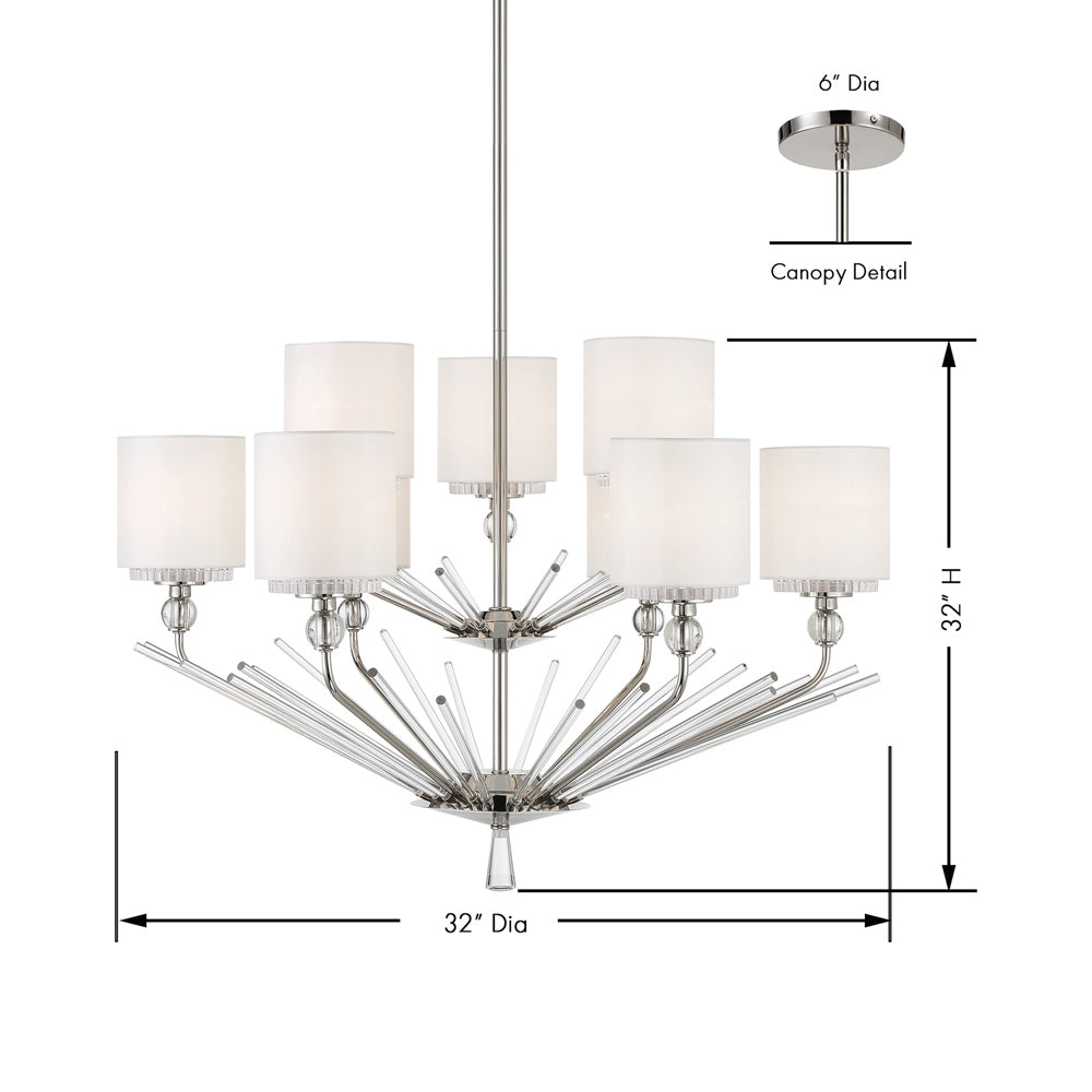 Sutton Chandelier - line drawing.