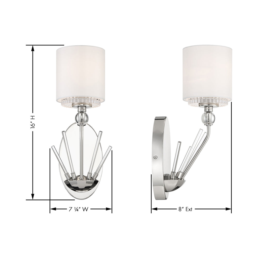 Sutton Wall Light - line drawing.