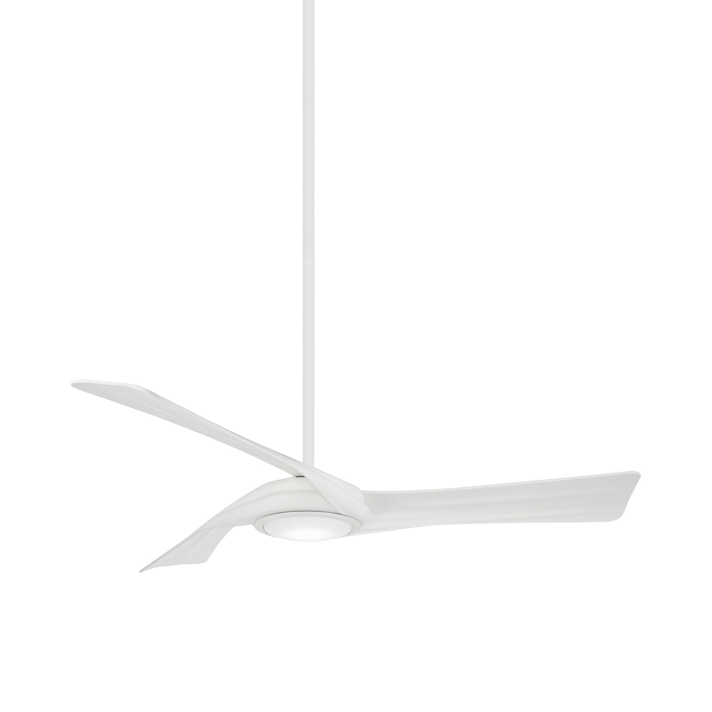 Curl LED Ceiling Fan in Flat White.