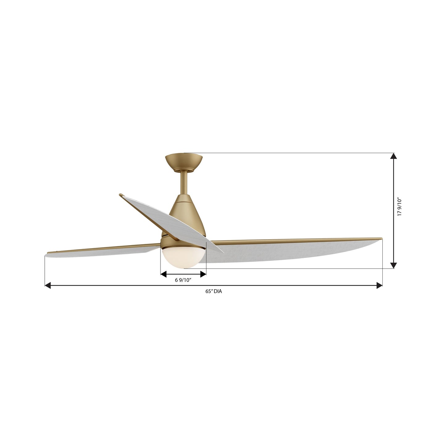 Lirden LED Ceiling Fan - line drawing.