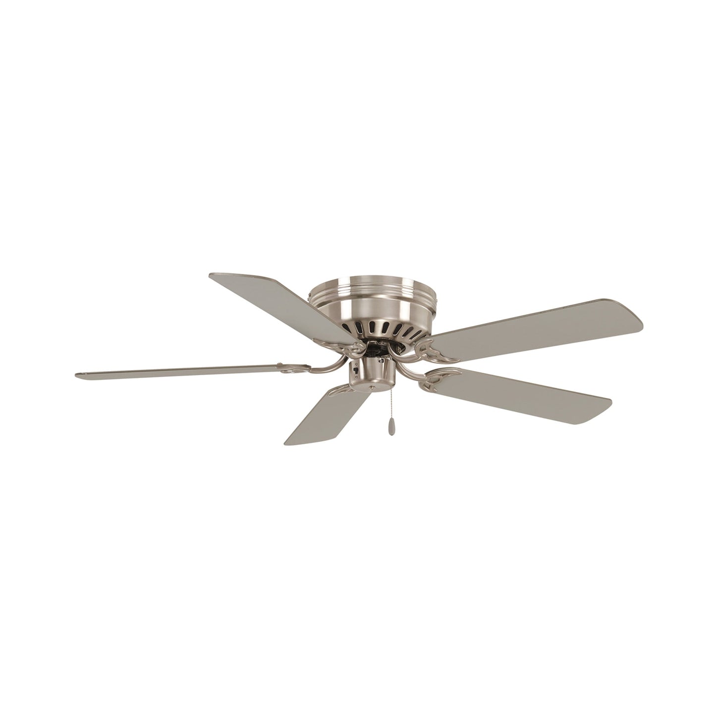 Mesa Flush Mount Ceiling Fan in Brushed Nickel (52-Inch).