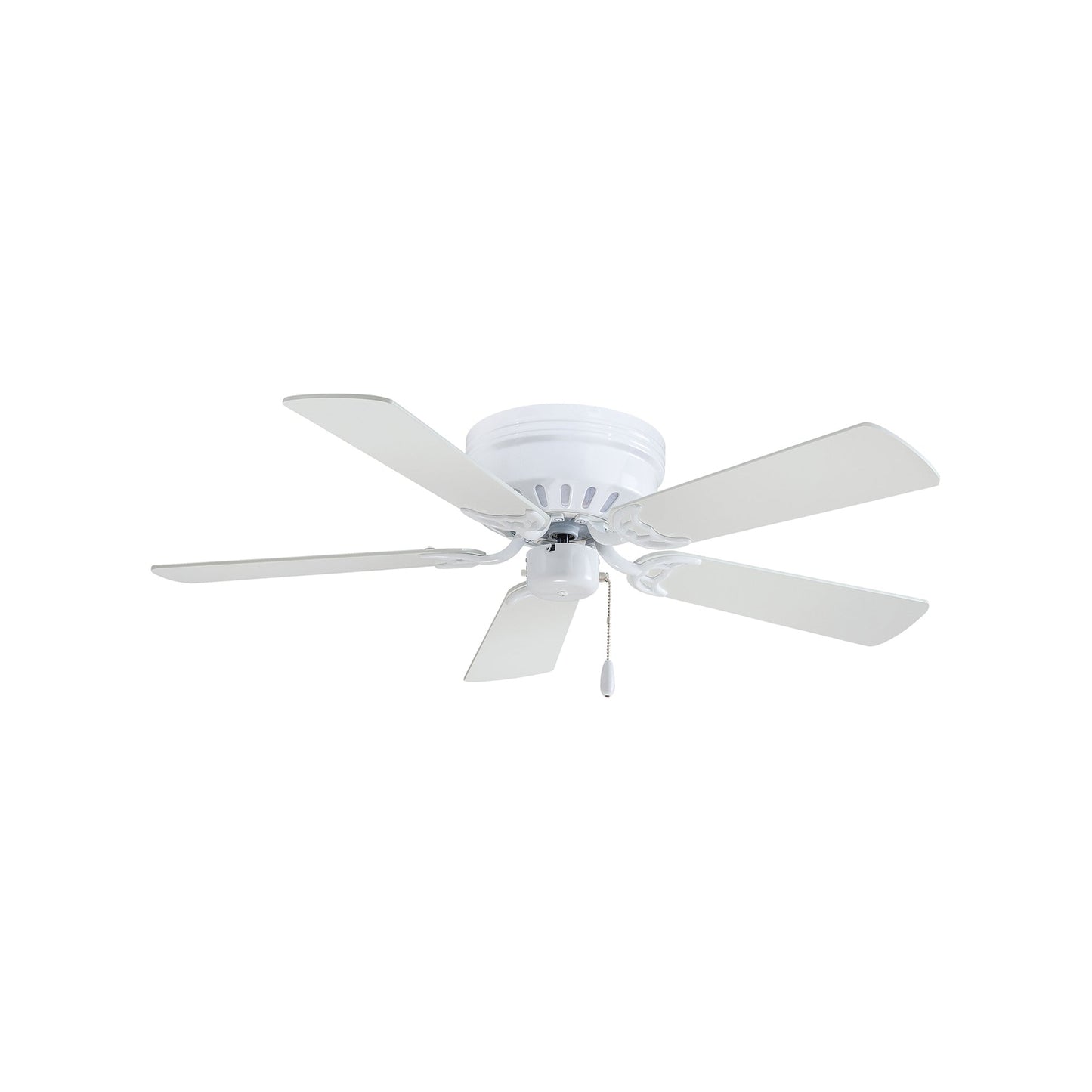 Mesa Flush Mount Ceiling Fan in White (52-Inch).
