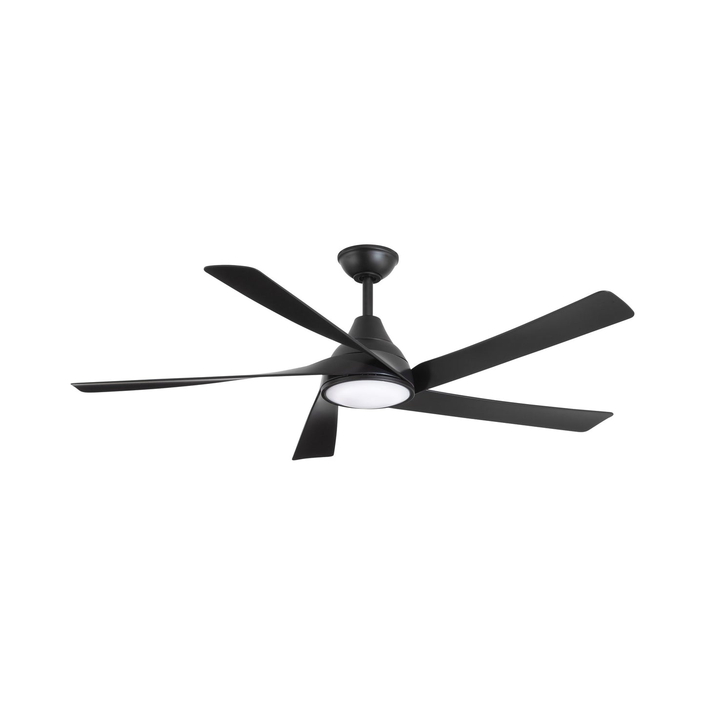 Transonic LED Ceiling Fan in Coal Black/Coal Black.