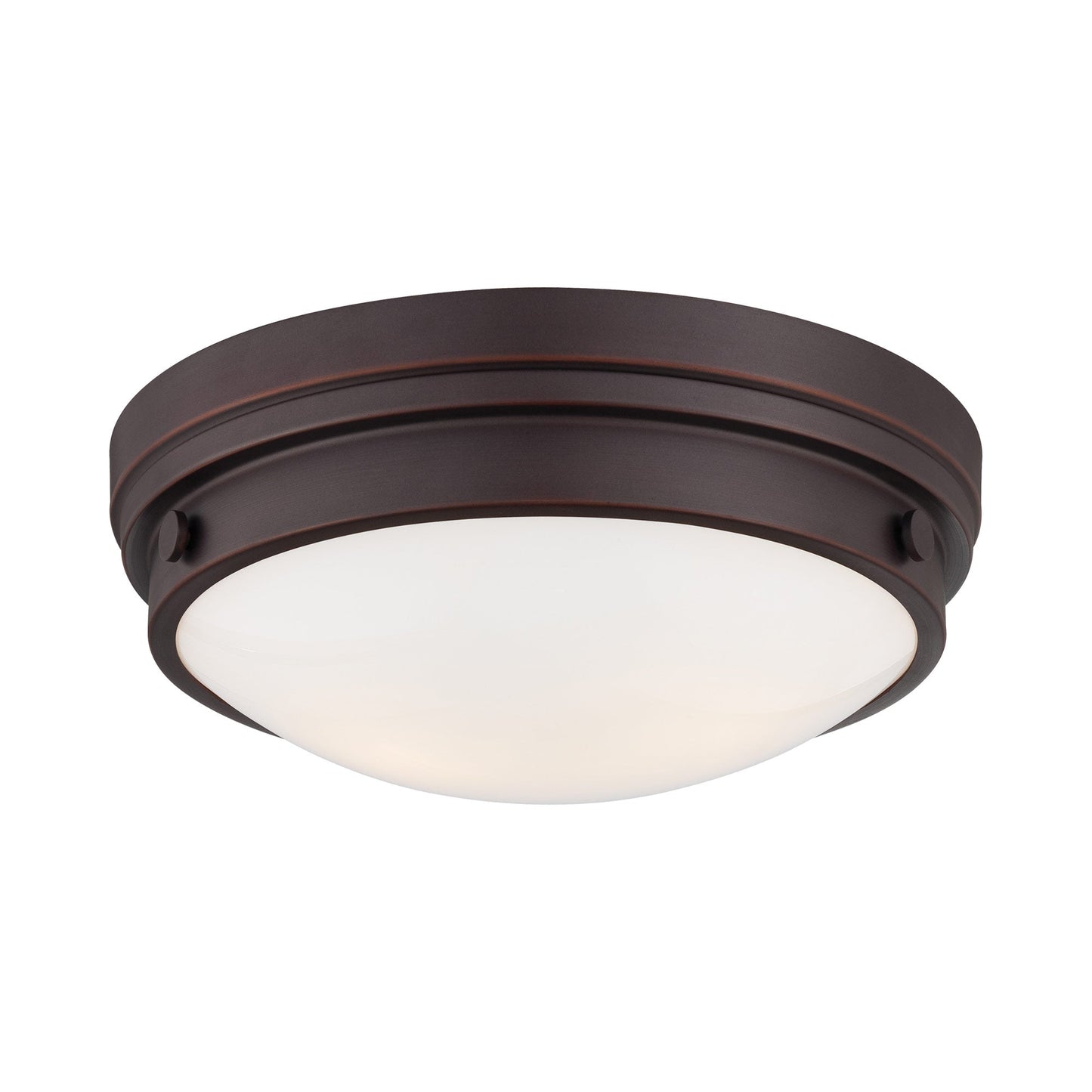 823 - Flush Mount Ceiling Light in Lathan Bronze.