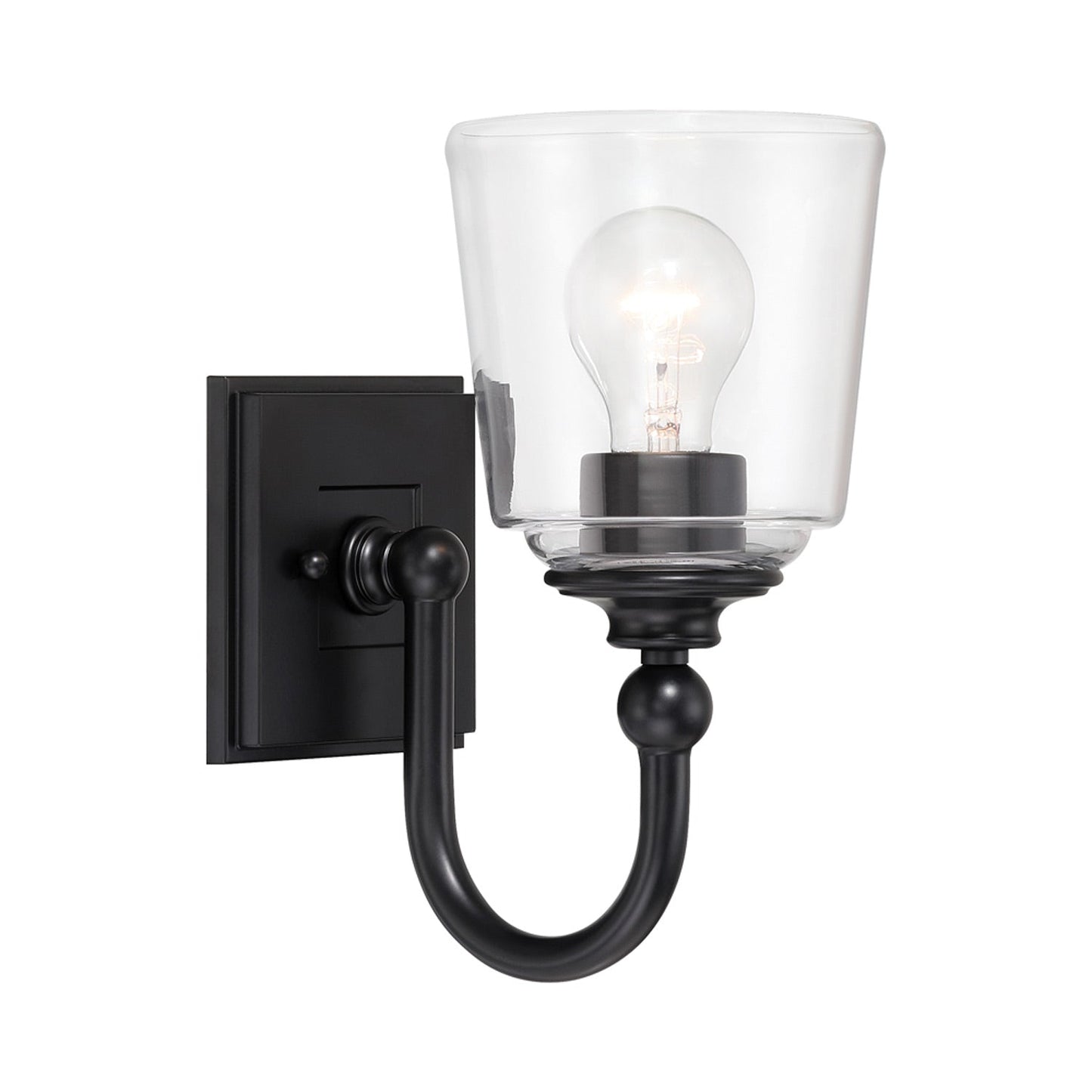 Antonia Bath Wall Light in Coal Black.
